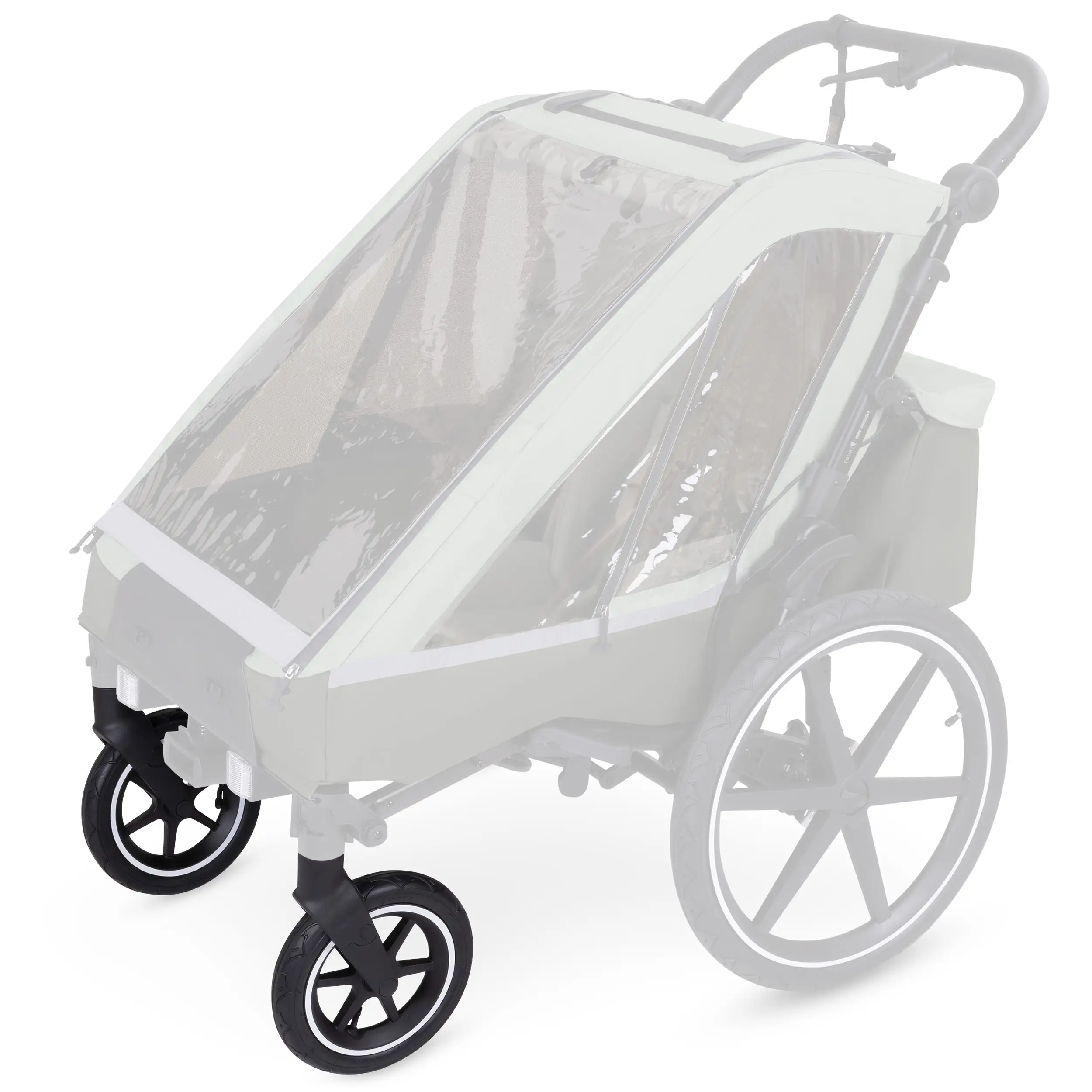 Przednie koło do przyczepki rowerowej Tour - koło pompowane Black / White Wall