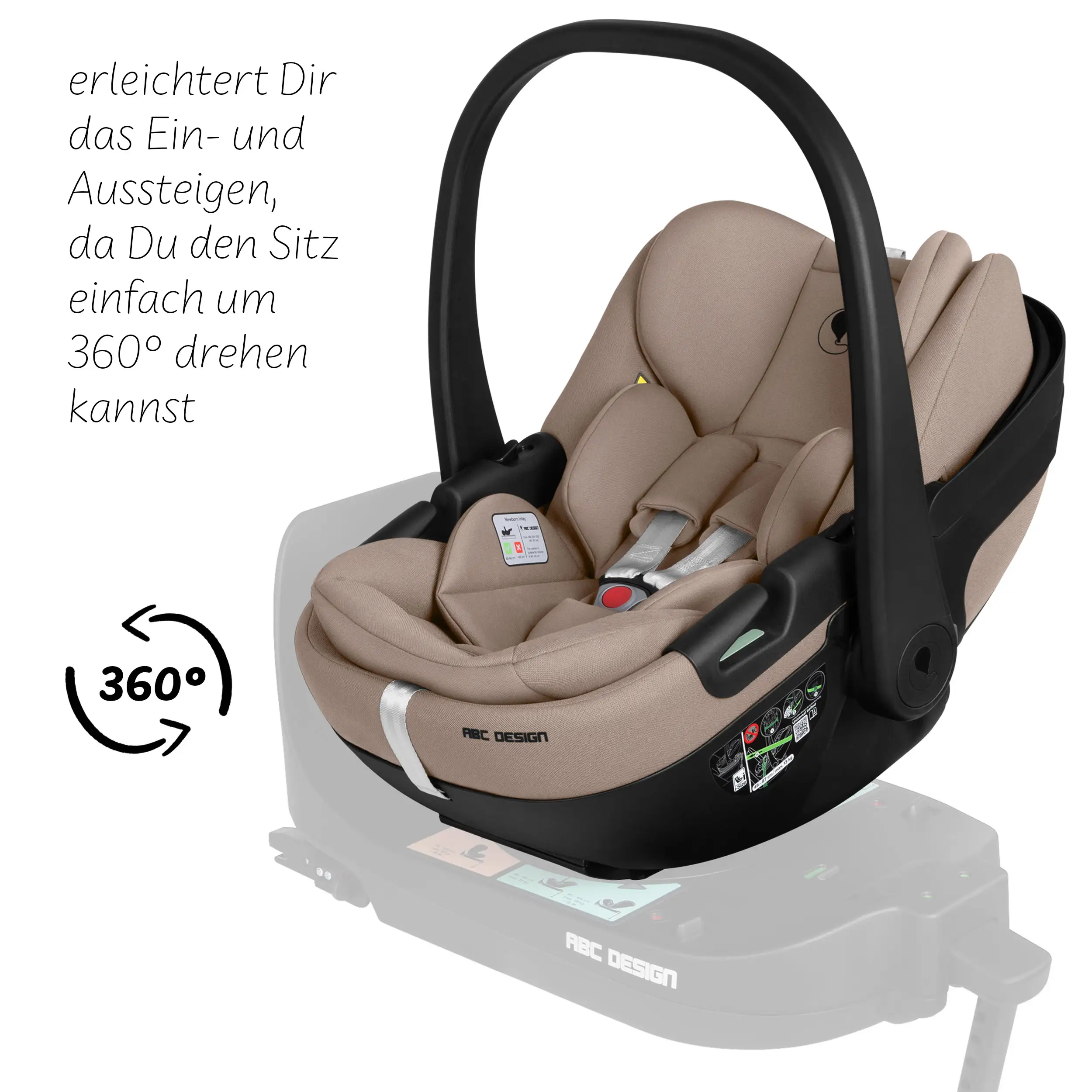 Fotelik samochodowy dla niemowląt Calla i-Size z funkcją pozycji leżącej, w zestawie z obrotową bazą ISOFIX Root