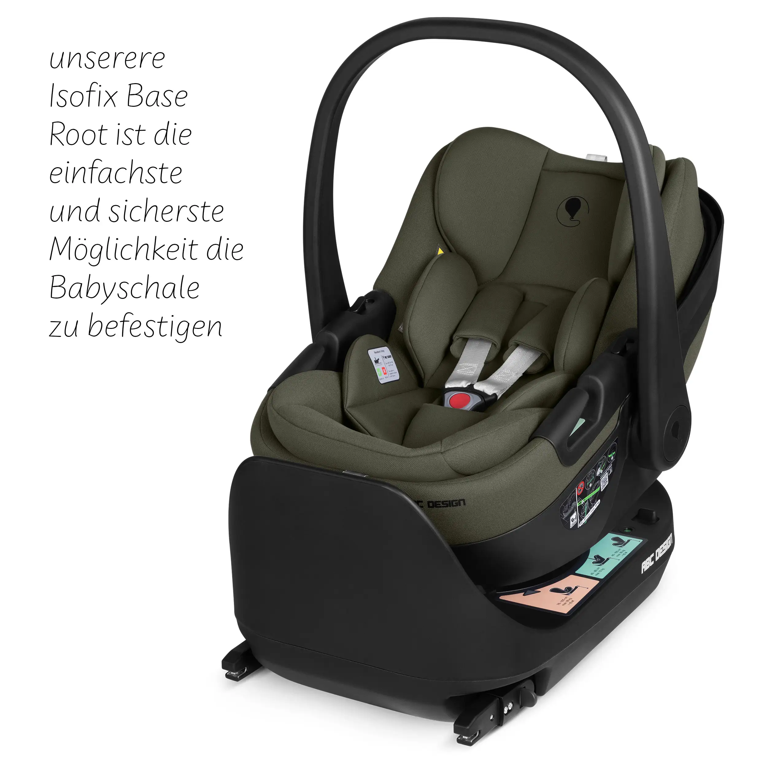 Fotelik samochodowy z funkcją leżaka Calla i-Size – Olive