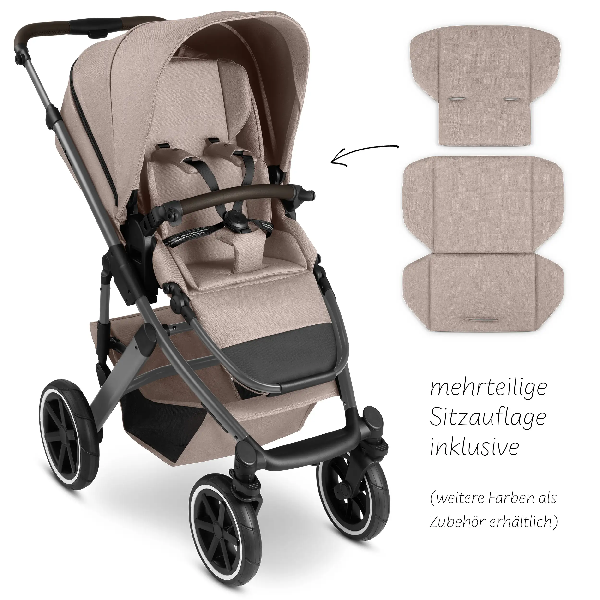 4in1-Kinderwagen-Set Salsa 5 Air inkl. Babyschale Calla mit Liegefunktion - Camel