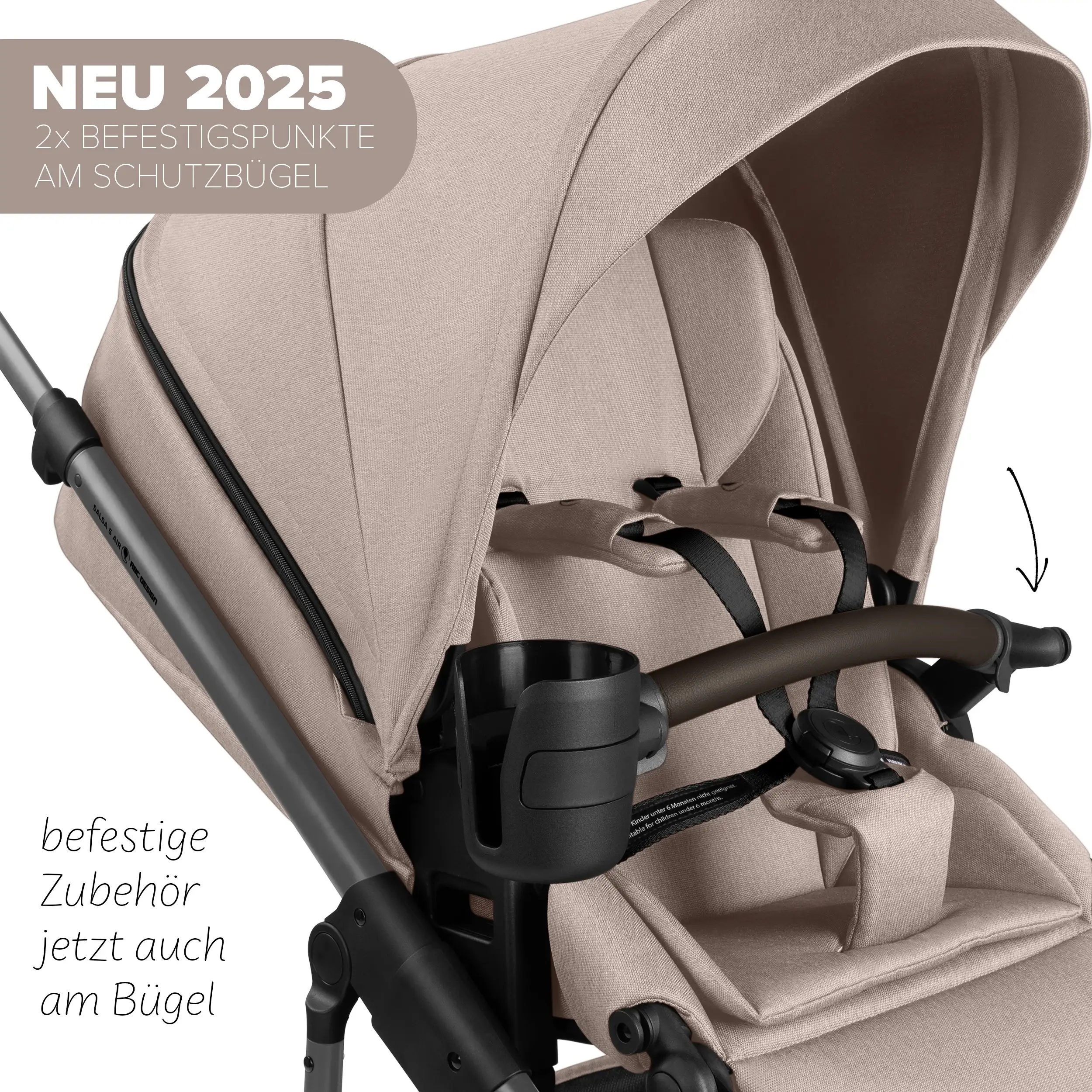 4in1-Kinderwagen-Set Salsa 5 Air inkl. Babyschale Calla mit Liegefunktion - Camel
