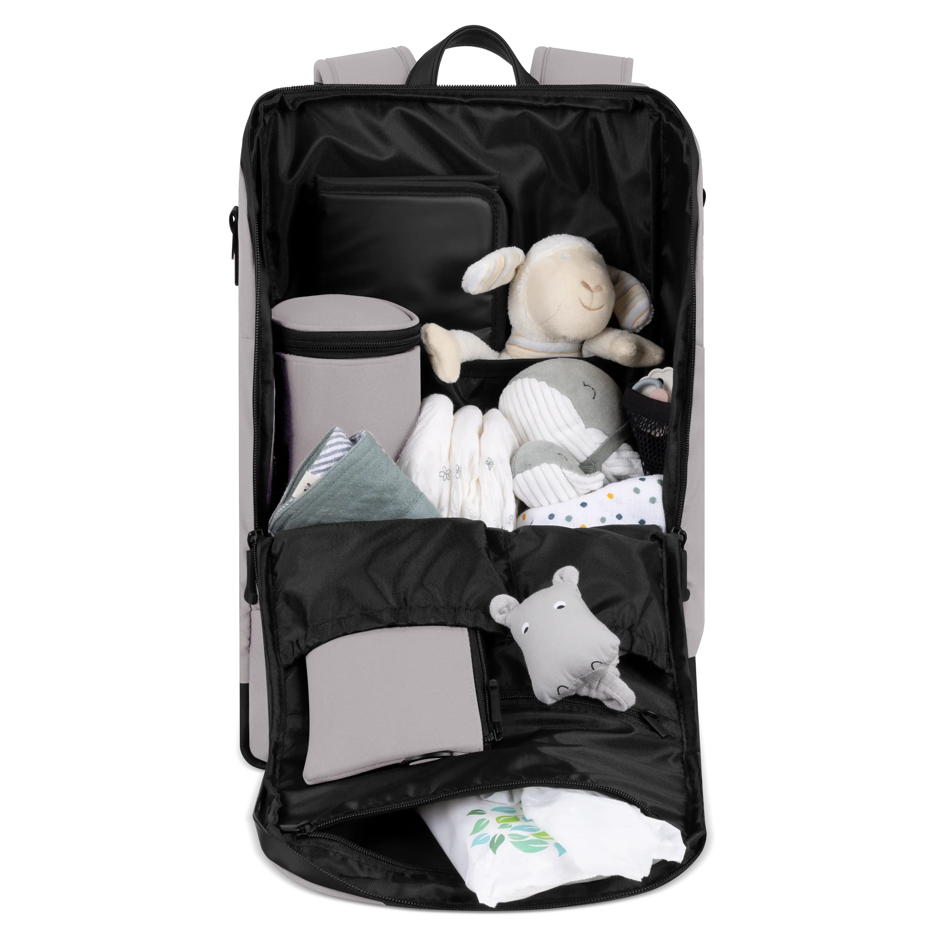 Wiele przegródek wewnątrz i na zewnątrz