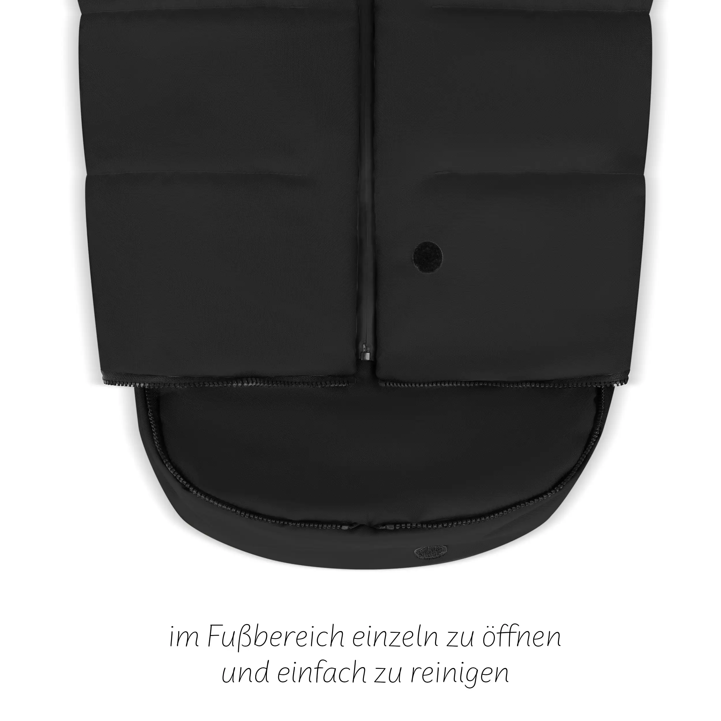 Zestaw akcesoriów do wózka - torba do przewijania, śpiworek zimowy, folia przeciwdeszczowa i moskitiera - Black