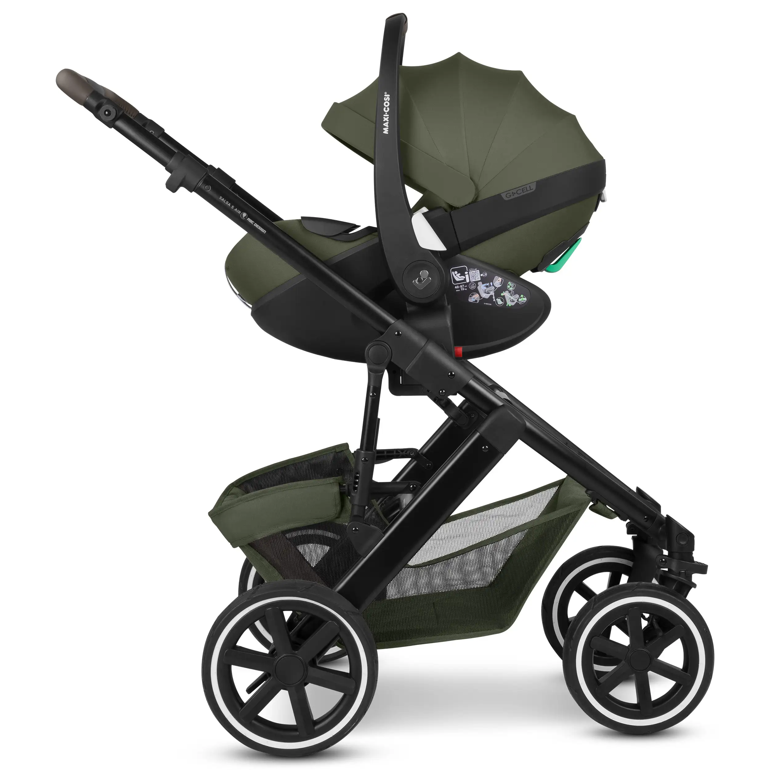 Zestaw wózka 3w1 City Life z fotelikiem Maxi Cosi Pebble 360 Pro 2 - Avocado