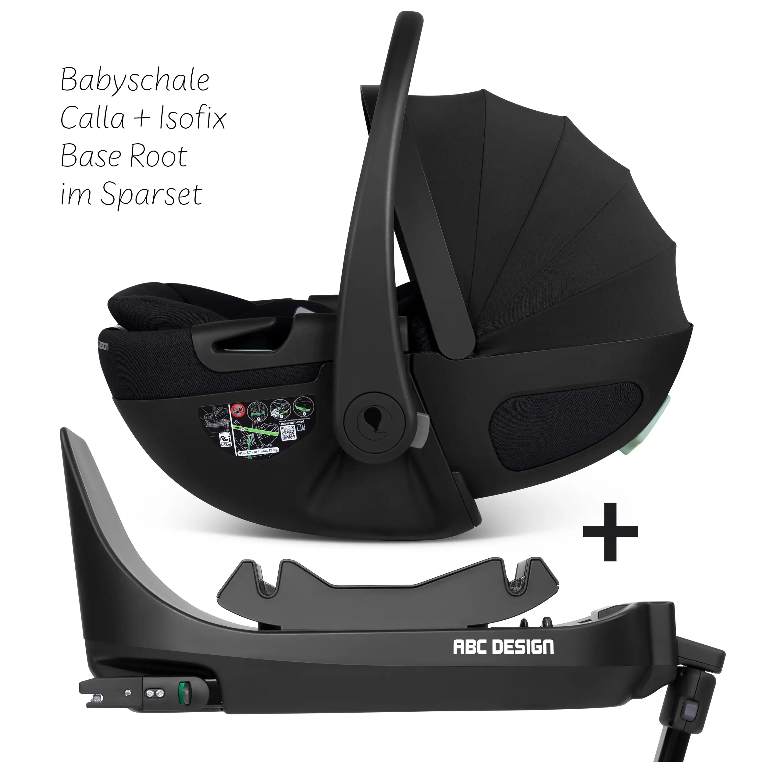 Fotelik samochodowy dla niemowląt Calla i-Size z funkcją pozycji leżącej, w zestawie z obrotową bazą ISOFIX Root - Ink