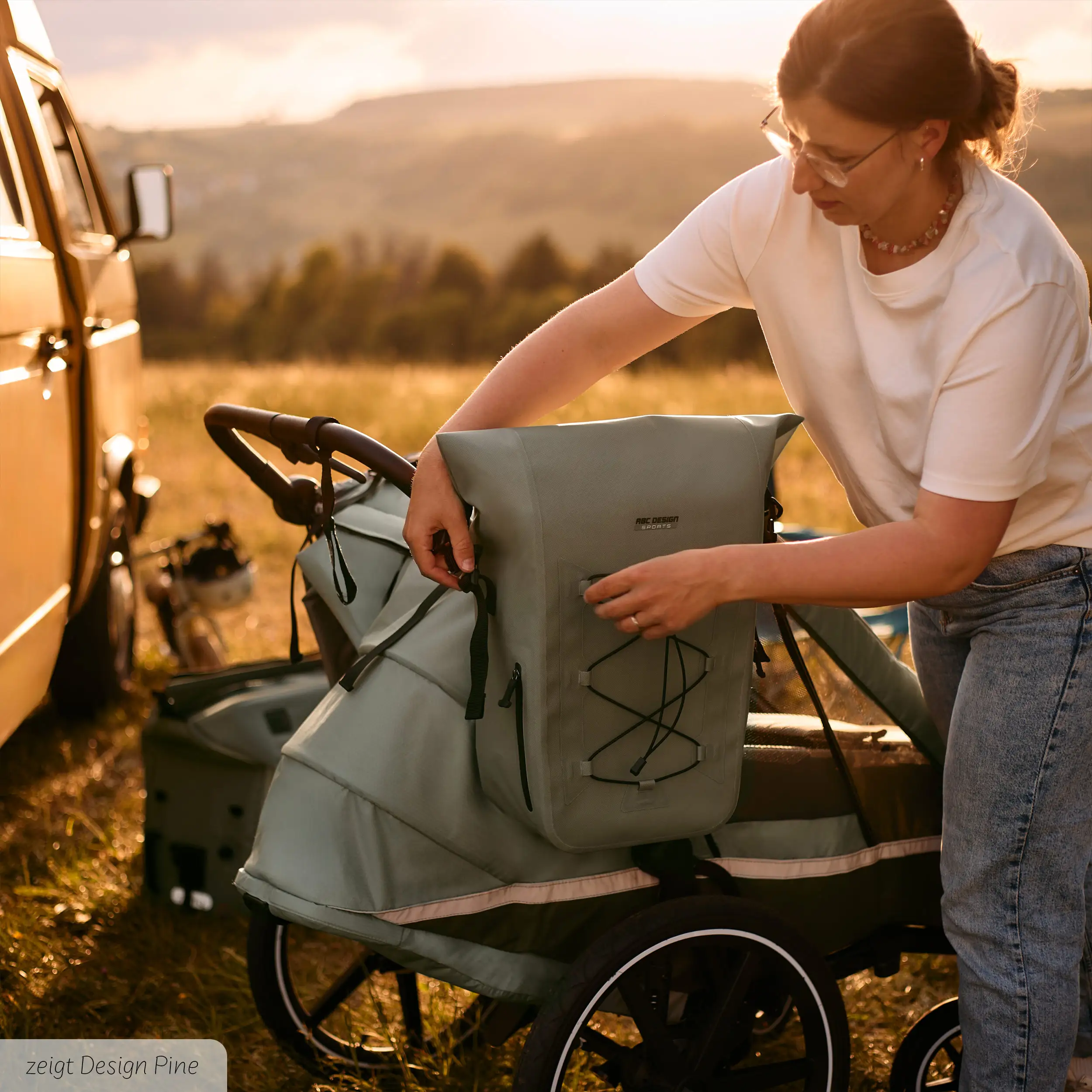 Torba podsiodłowa Sion 20L do wózka, przyczepki rowerowej i na co dzień - Ink