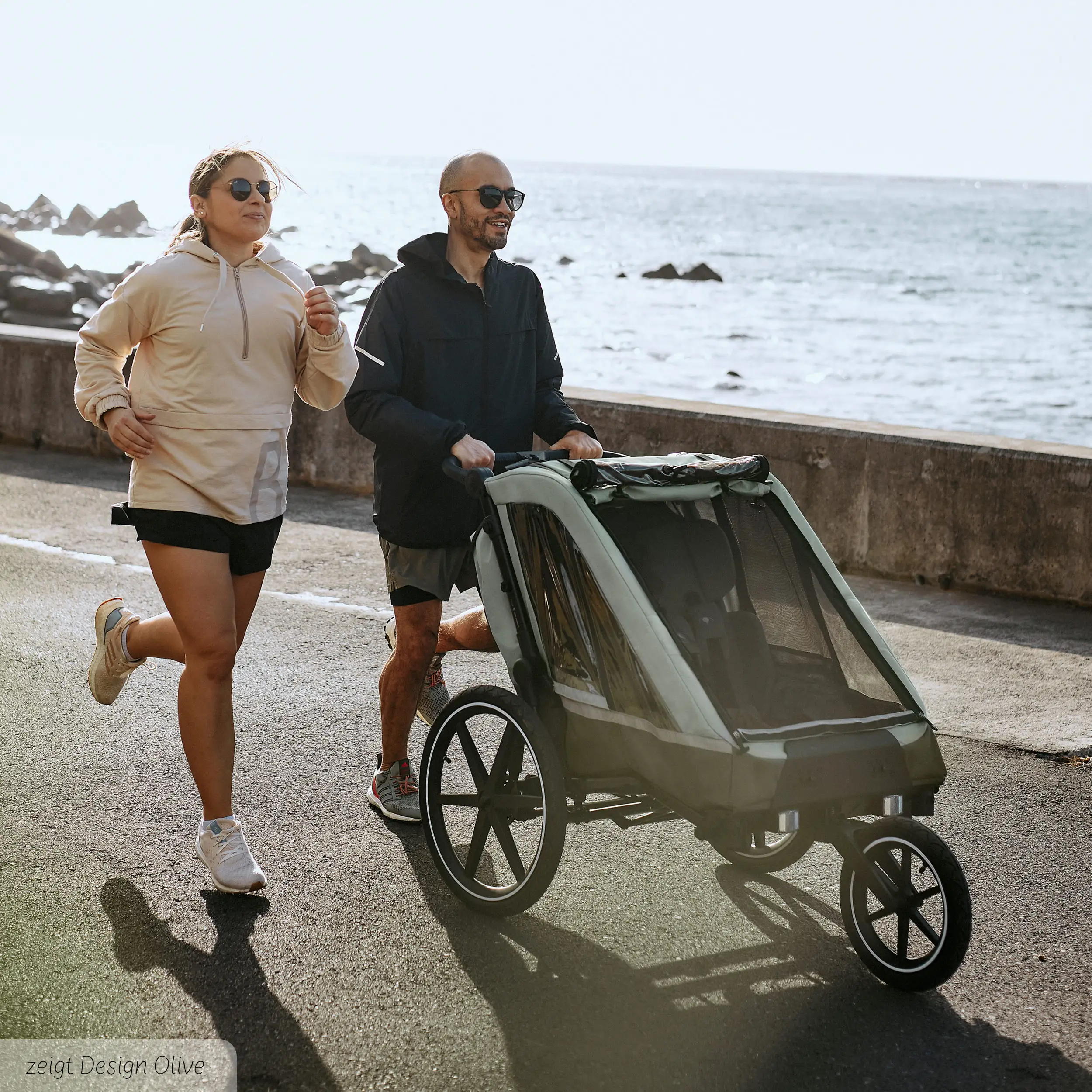 Przyczepka rowerowa Tour 2 z 2 wygodnymi fotelikami i Kołami pneumatycznymi – Falcon