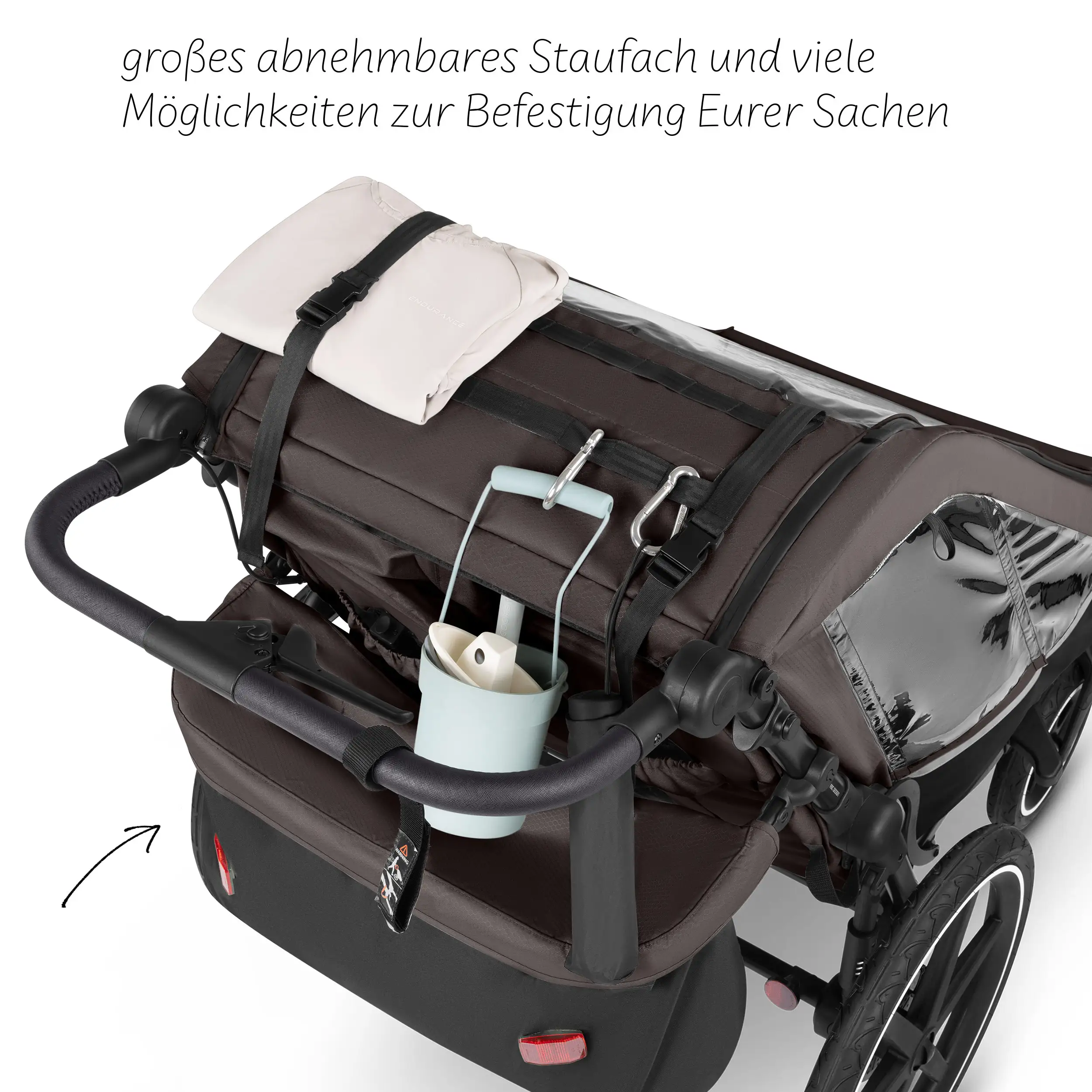 Przyczepka rowerowa Tour 2 z 2 wygodnymi fotelikami i Kołami pneumatycznymi – Falcon