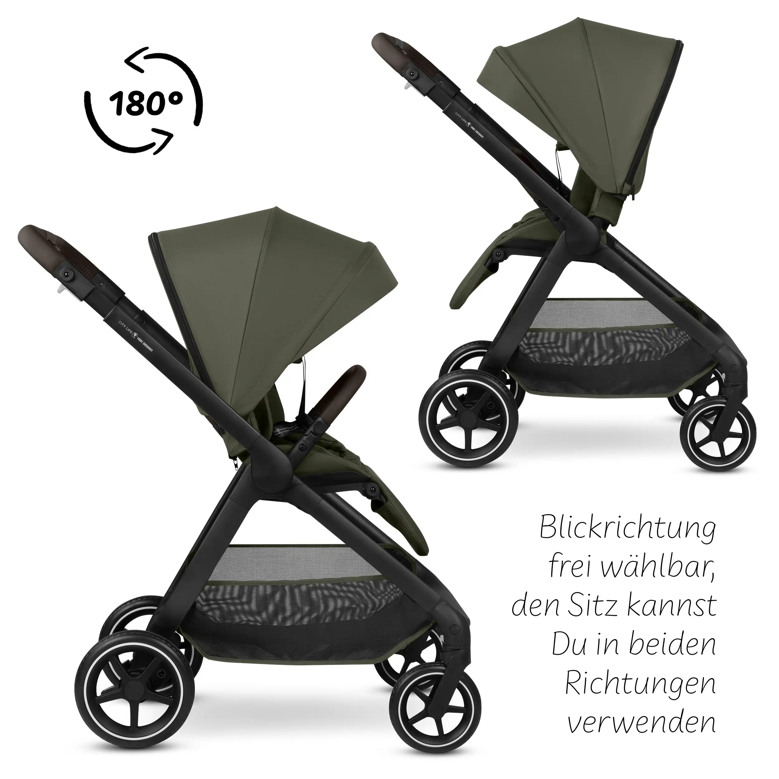 Zestaw wózka 3w1 City Life z fotelikiem Maxi Cosi Pebble 360 Pro 2 - Avocado