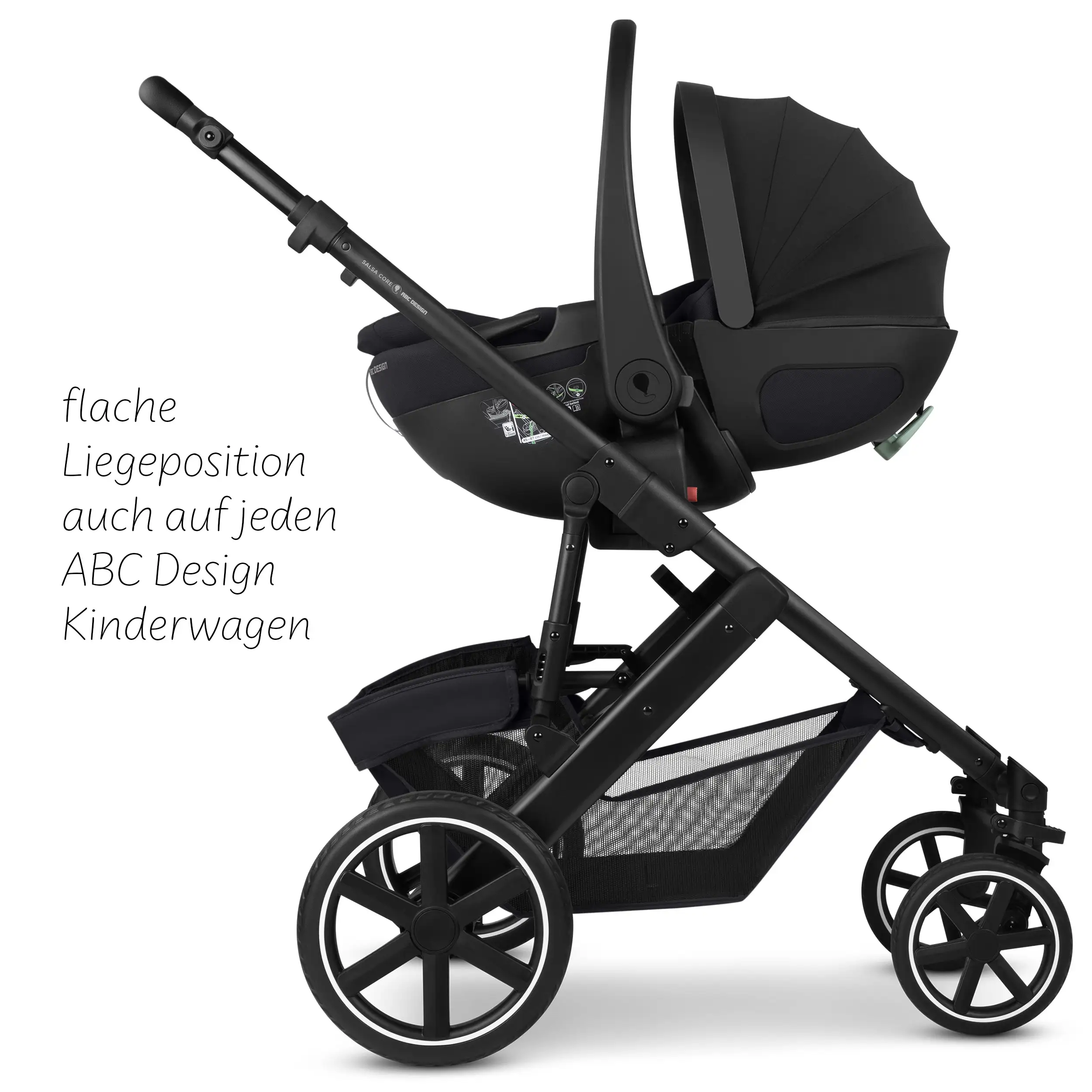 Fotelik samochodowy dla niemowląt Calla i-Size z funkcją pozycji leżącej, w zestawie z obrotową bazą ISOFIX Root - Ink