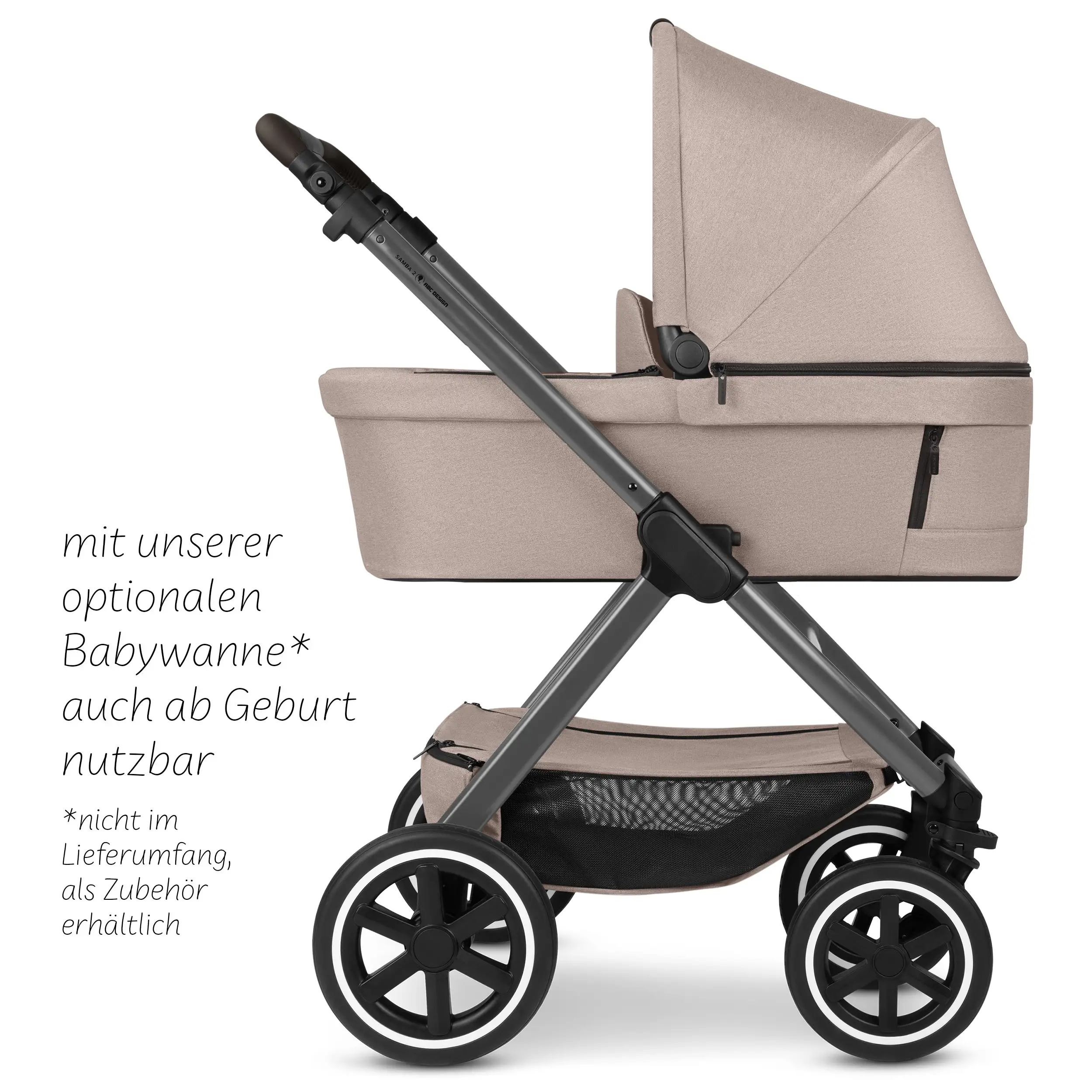 Zestaw Travel Samba 2 z fotelikiem samochodowym dla noworodka - Camel