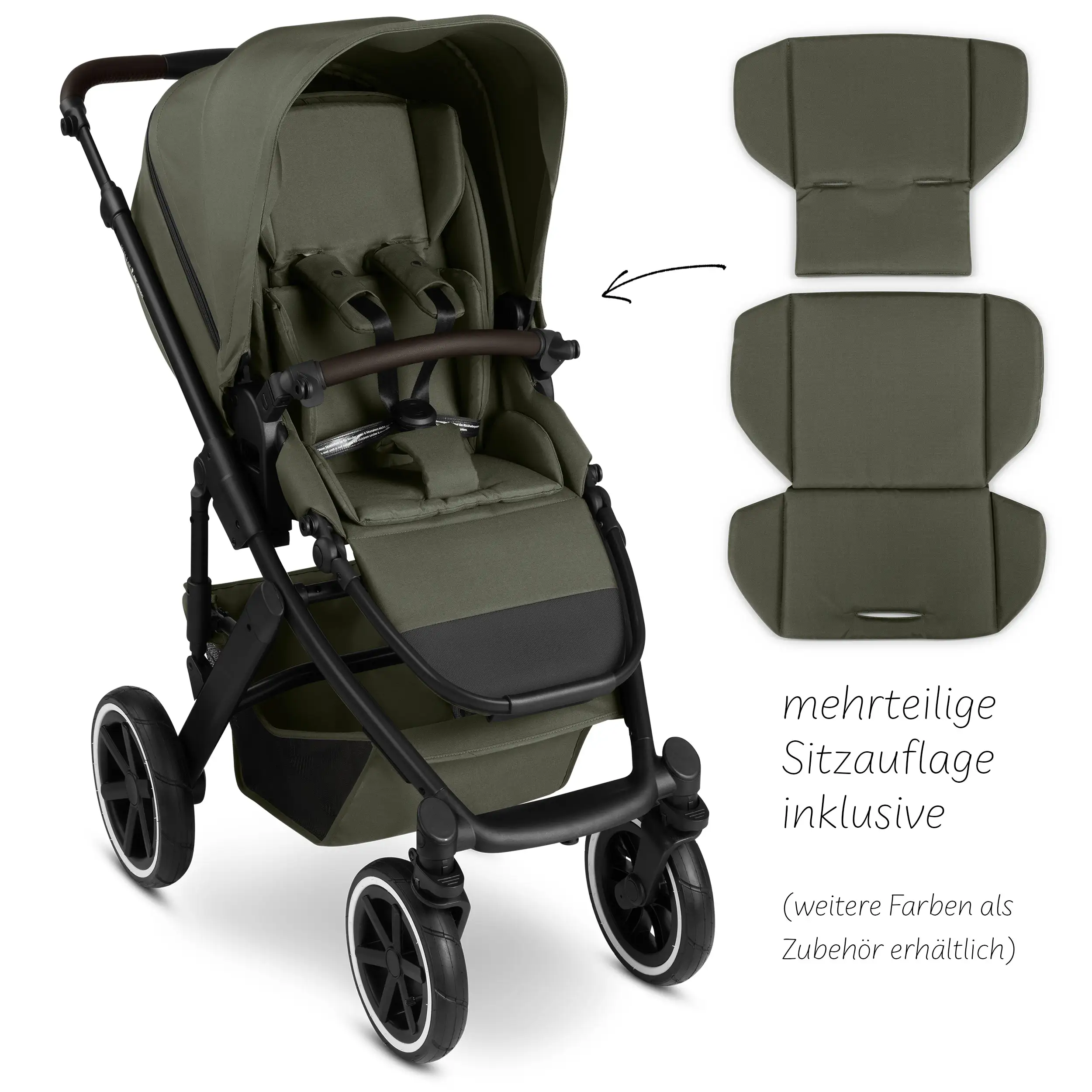 4in1-Kinderwagen-Set Salsa 5 Air inkl. Babyschale Calla mit Liegefunktion - Avocado