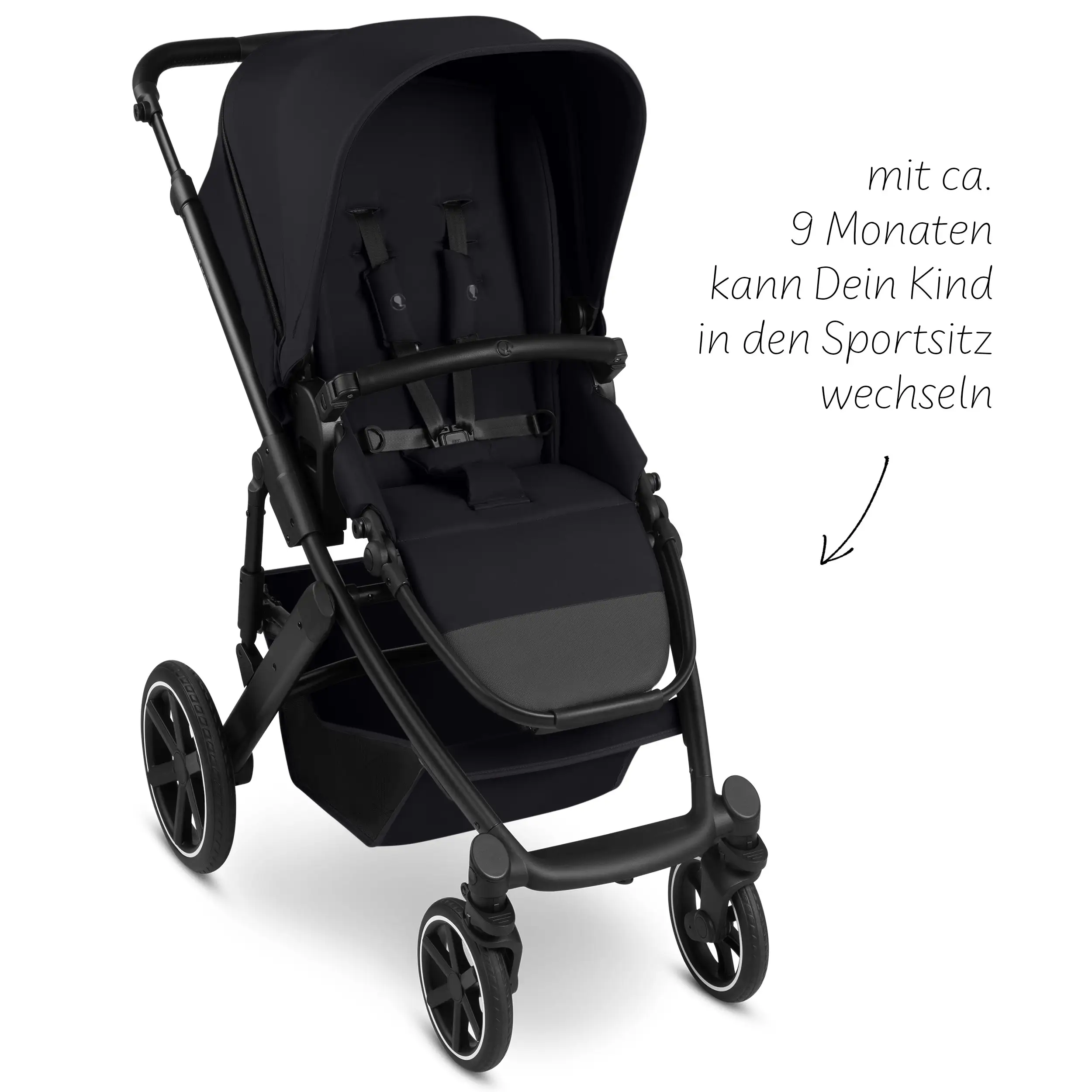 Zestaw wózka 4w1 Salsa Core z fotelikiem Calla z funkcją leżaczka i podstawą Isofix Root – Ink