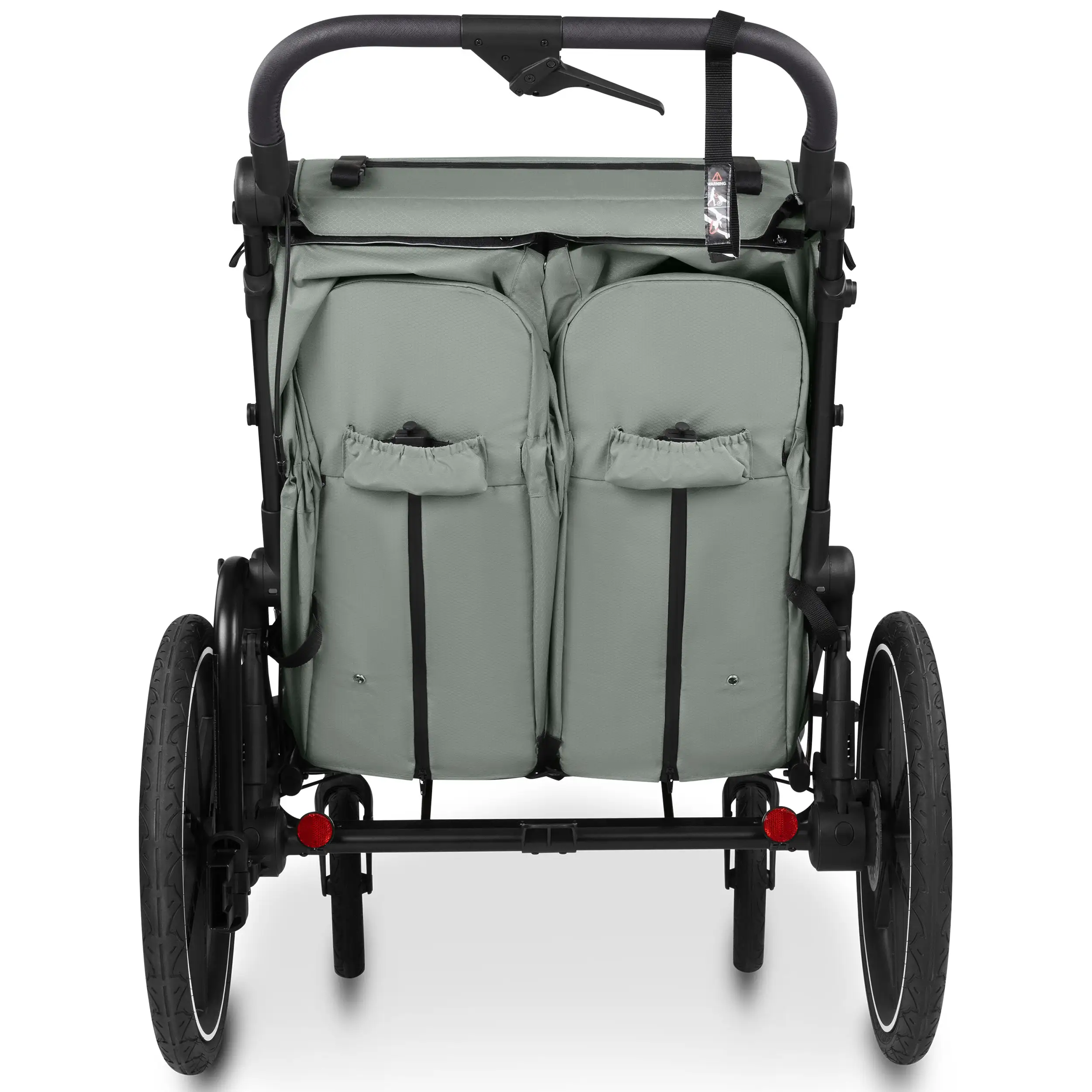 Przyczepka rowerowa Tour 2 z 2 wygodnymi fotelikami i Kołami pneumatycznymi – Olive