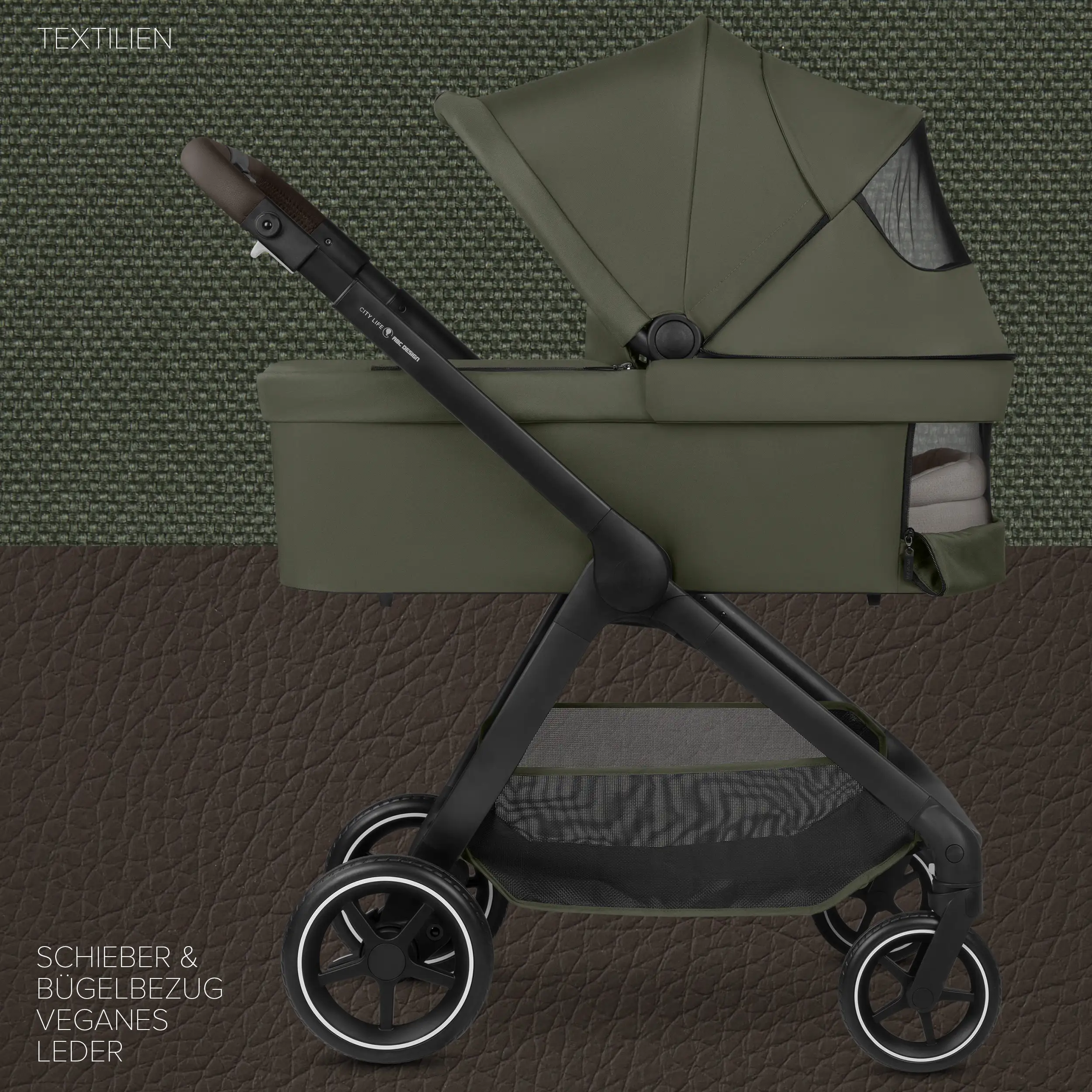 Zestaw wózka 4w1 City Life z bazą Isofix - Avocado