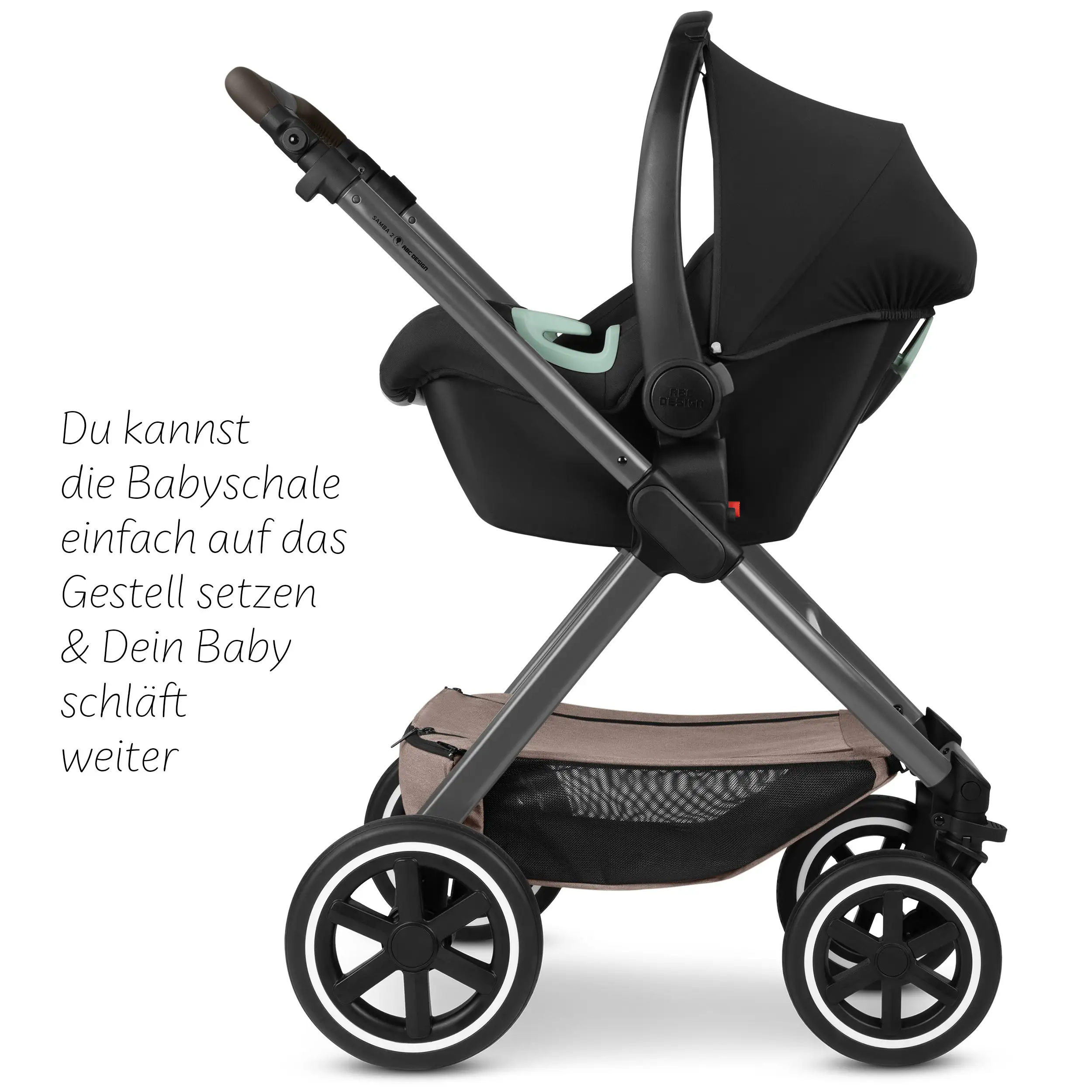 Zestaw wózka 4w1 Samba 2 z bazą Isofix - Camel
