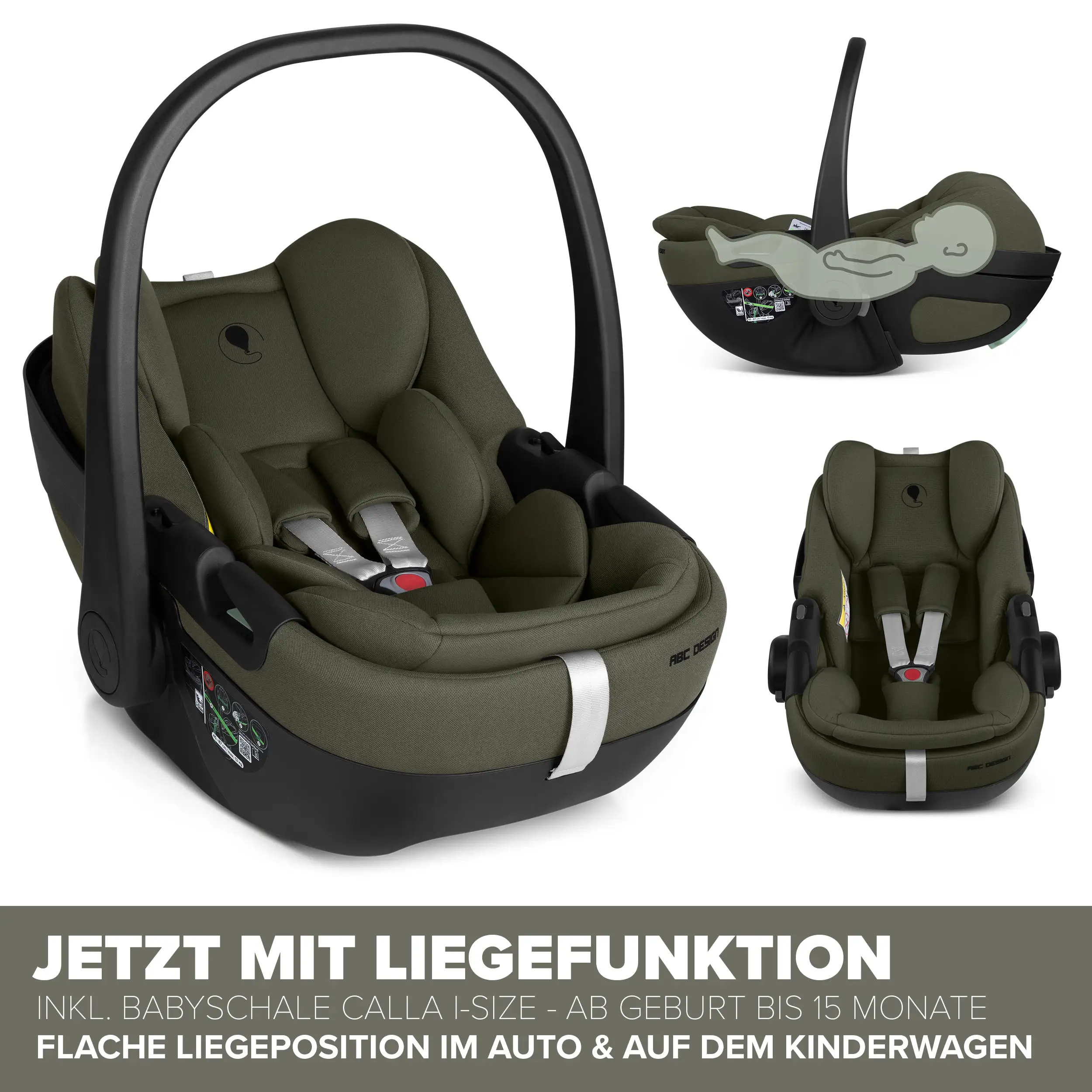 Zestaw wózka 3w1 Salsa Core z fotelikiem Calla z funkcją leżaczka - Olive