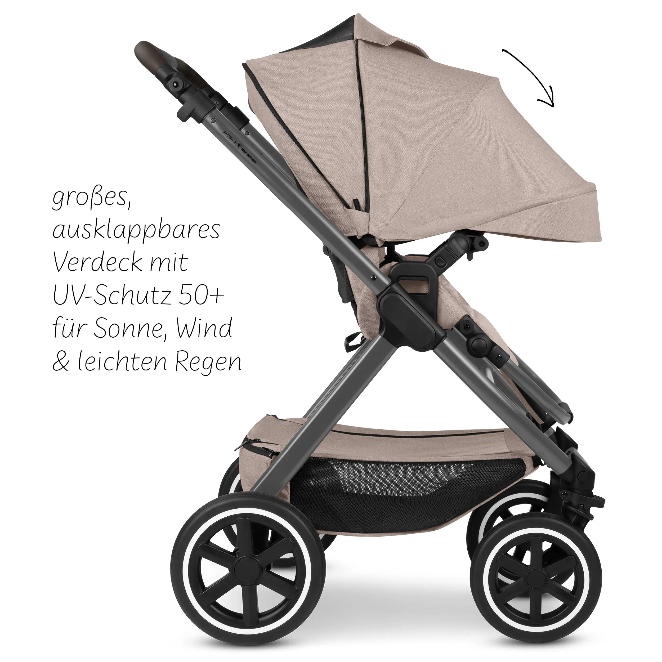 3in1-Kinderwagen-Set Samba 2 inkl. Babyschale Calla mit Liegefunktion - Camel