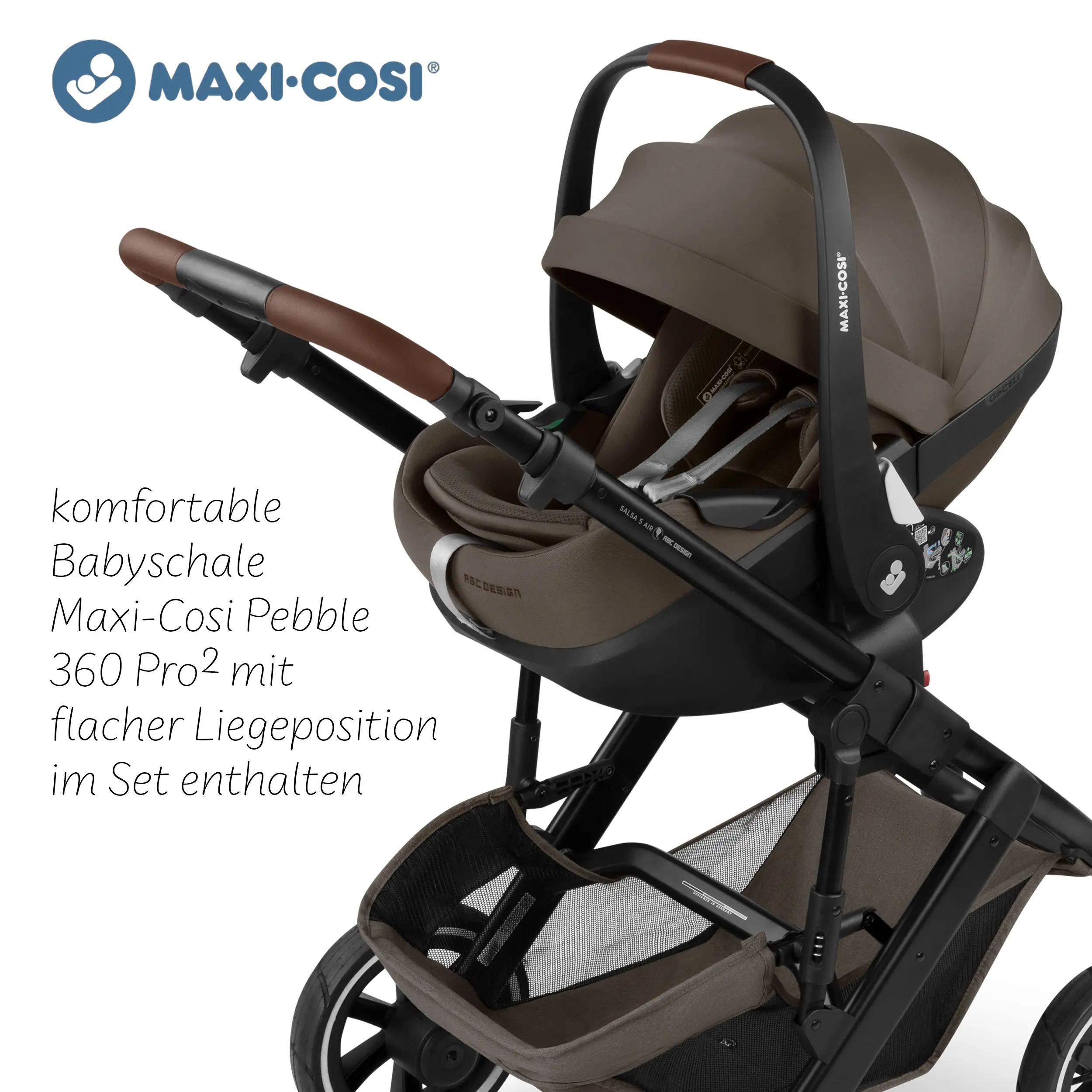 Zestaw wózka 3w1 City Life z fotelikiem Maxi Cosi Pebble 360 Pro 2 - Nature