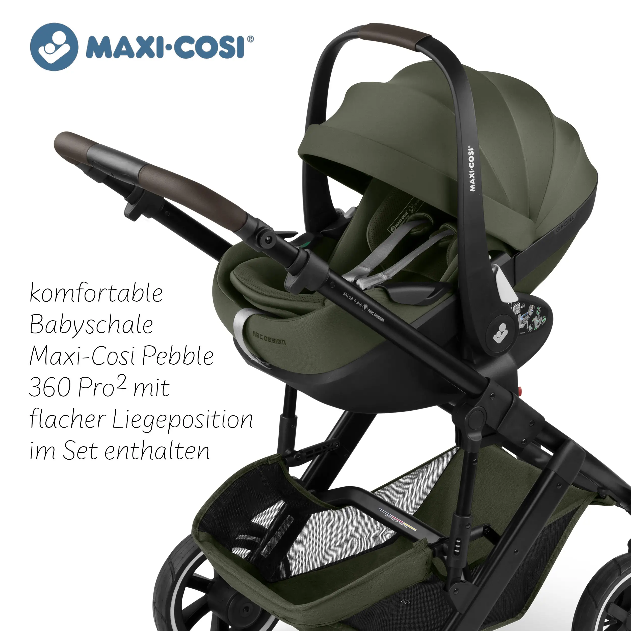 Zestaw wózka 3w1 City Life z fotelikiem Maxi Cosi Pebble 360 Pro 2 - Avocado