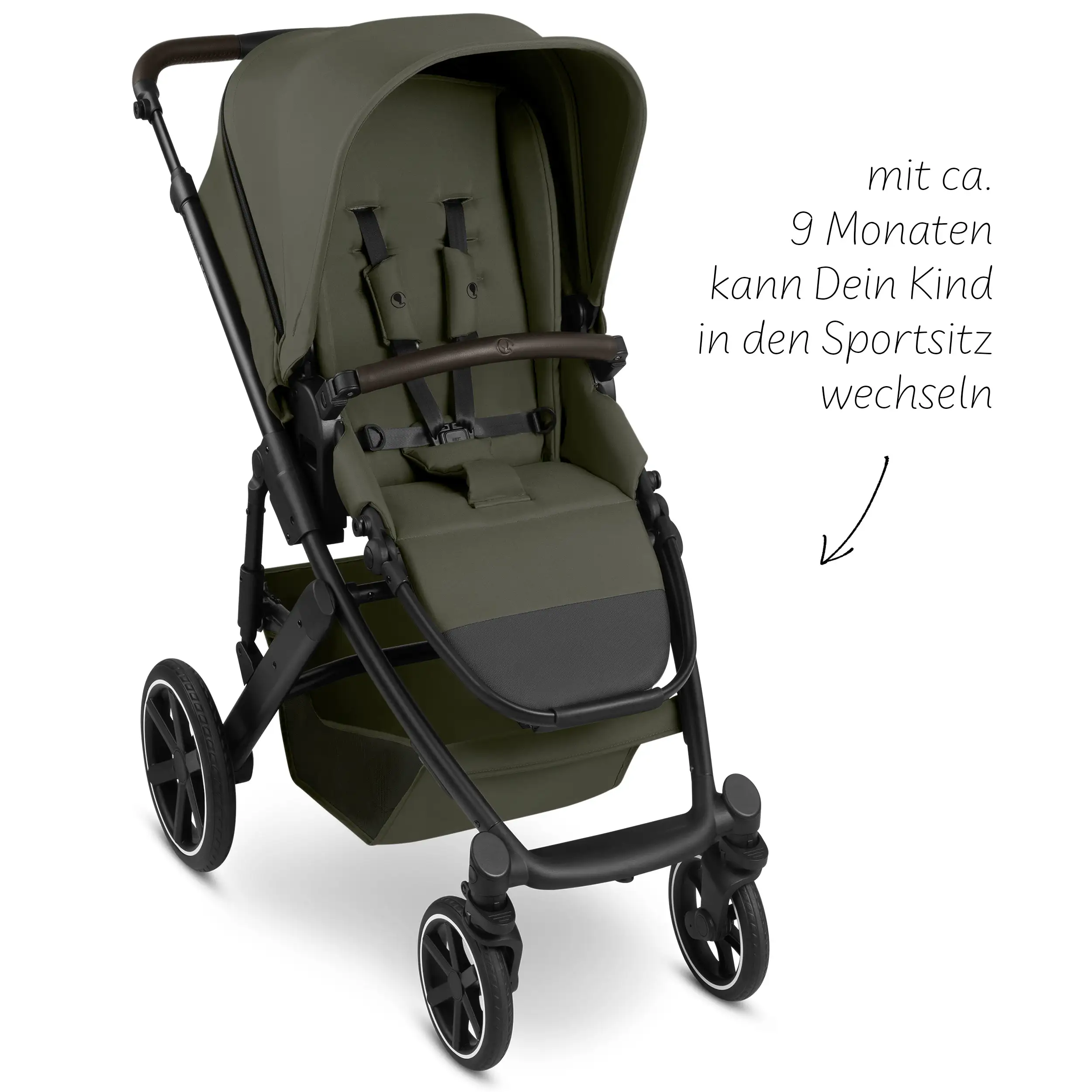 Zestaw wózka 4w1 Salsa Core z fotelikiem Calla z funkcją leżaczka i podstawą Isofix Root - Olive