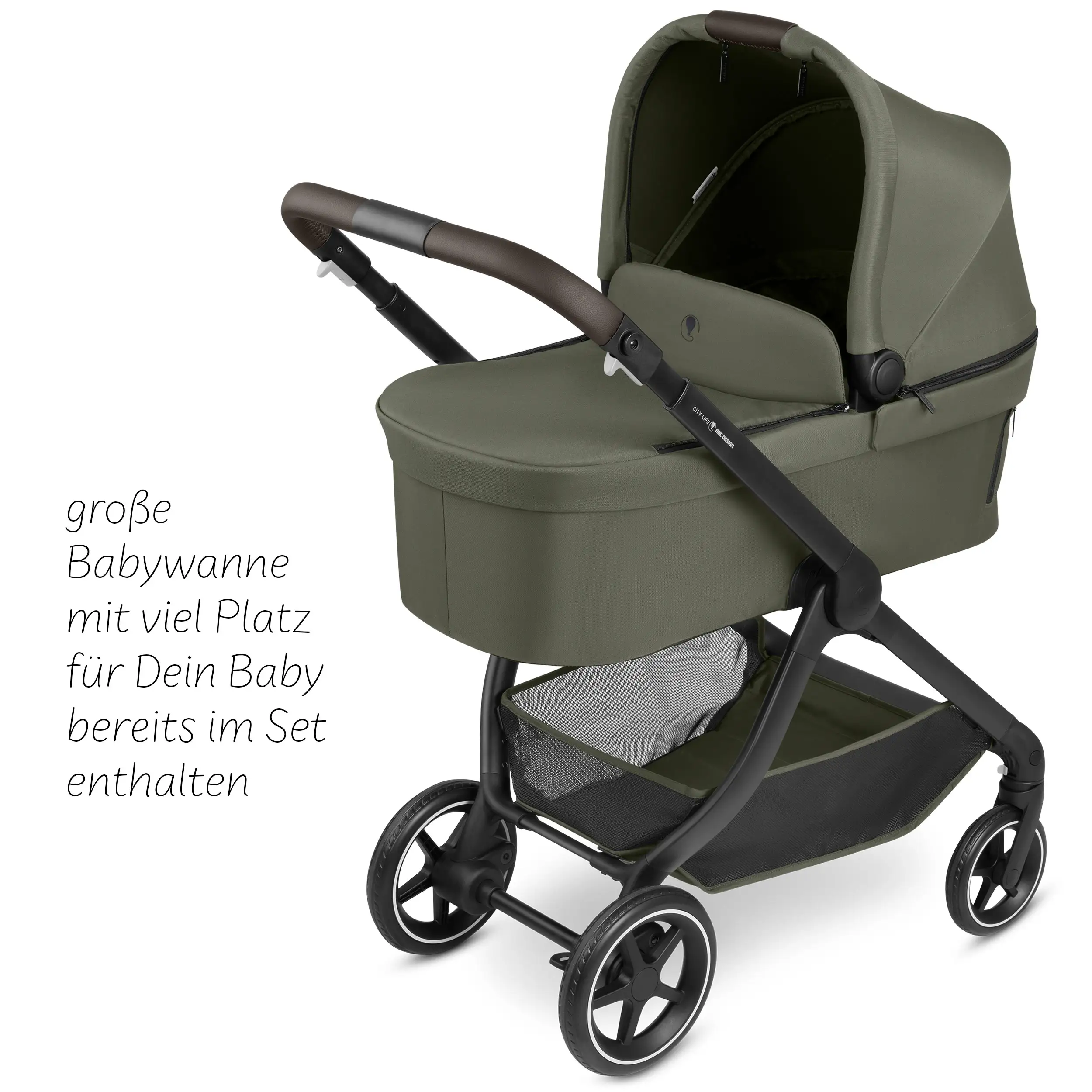 Zestaw wózka 3w1 City Life z fotelikiem Maxi Cosi Pebble 360 Pro 2 - Avocado
