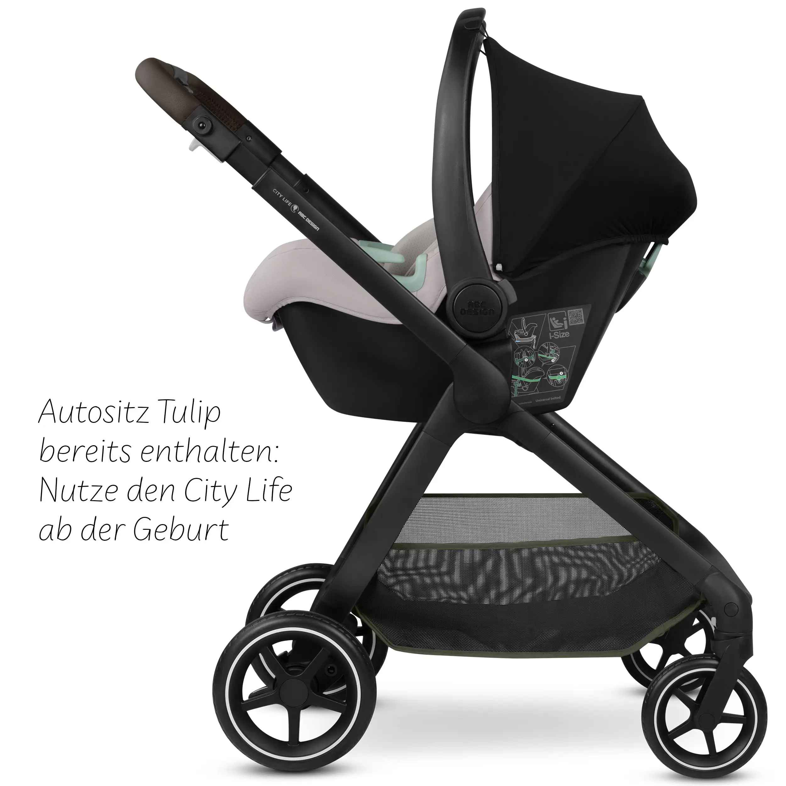 Zestaw wózka 4w1 City Life z bazą Isofix - Avocado