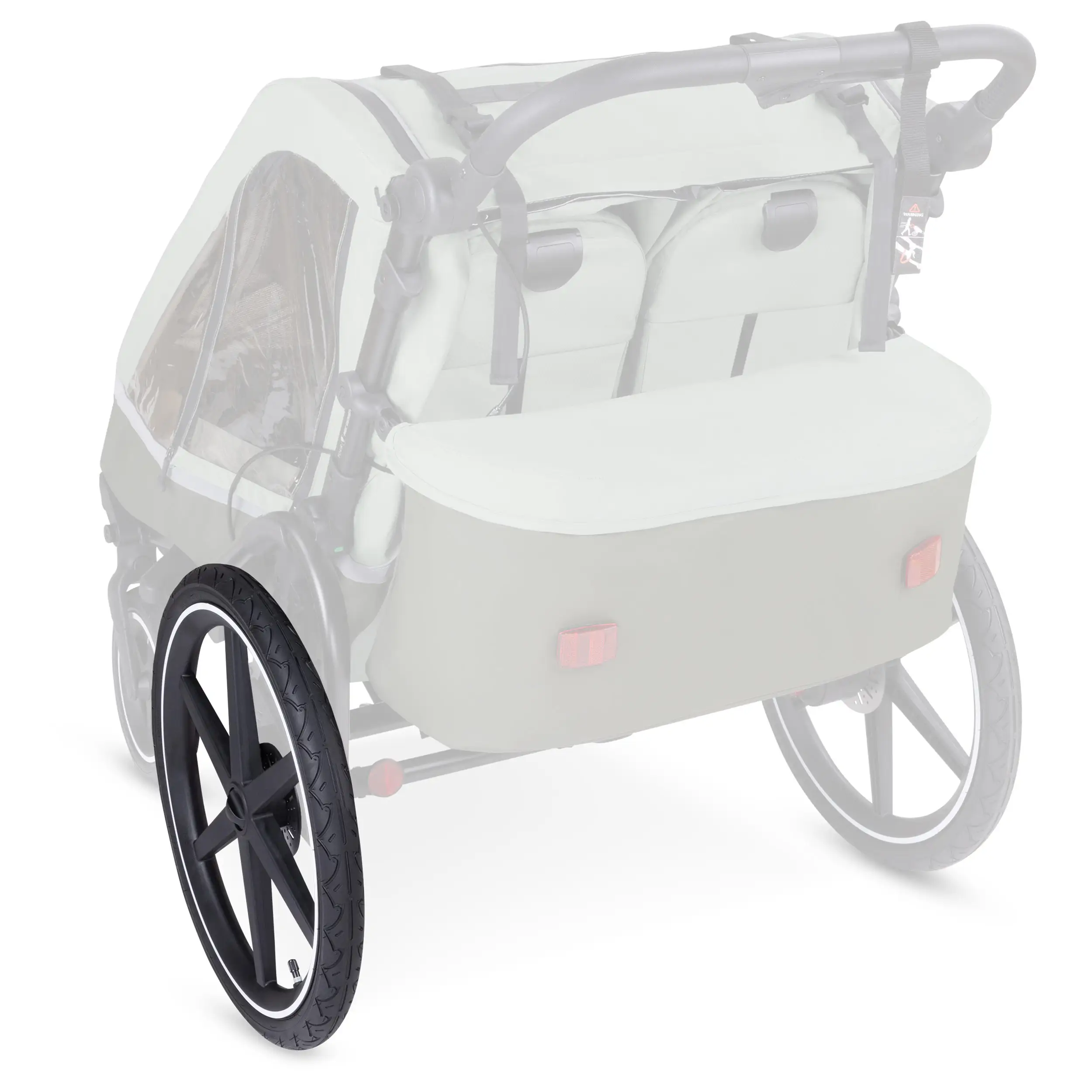 Tylne koło do przyczepki rowerowej Tour - koło pompowane Black / White Wall