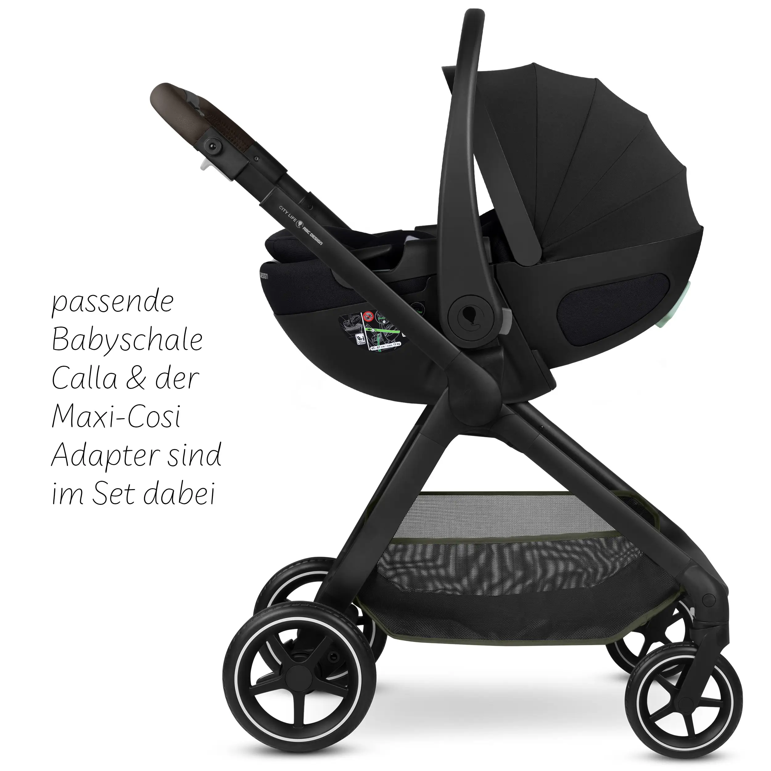 Zestaw wózka 4w1 City Life z fotelikiem samochodowym dla niemowląt Calla z funkcją pozycji leżącej - Avocado