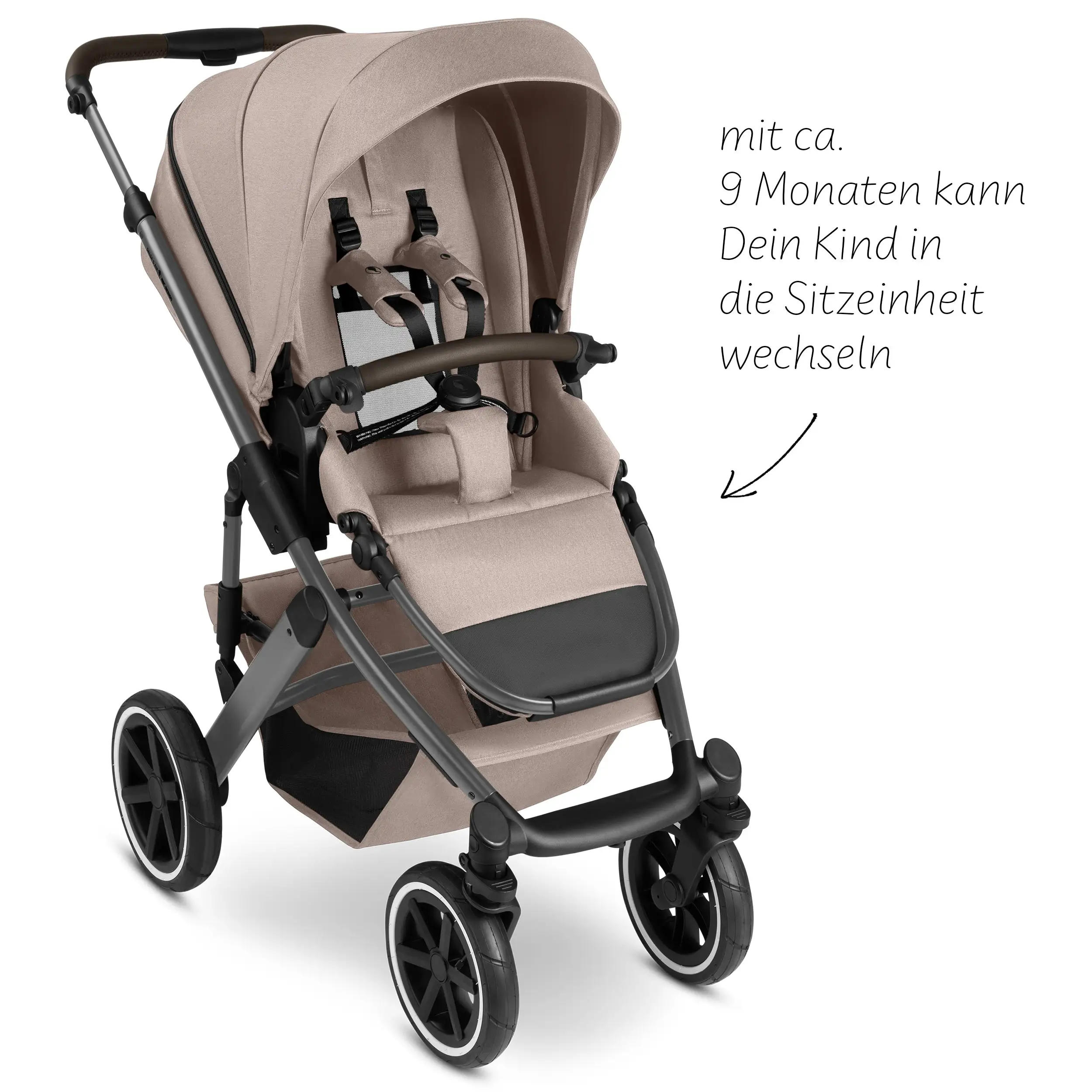 3in1-Kinderwagen-Set Salsa 5 Air inkl. Babyschale Calla mit Liegefunktion - Camel