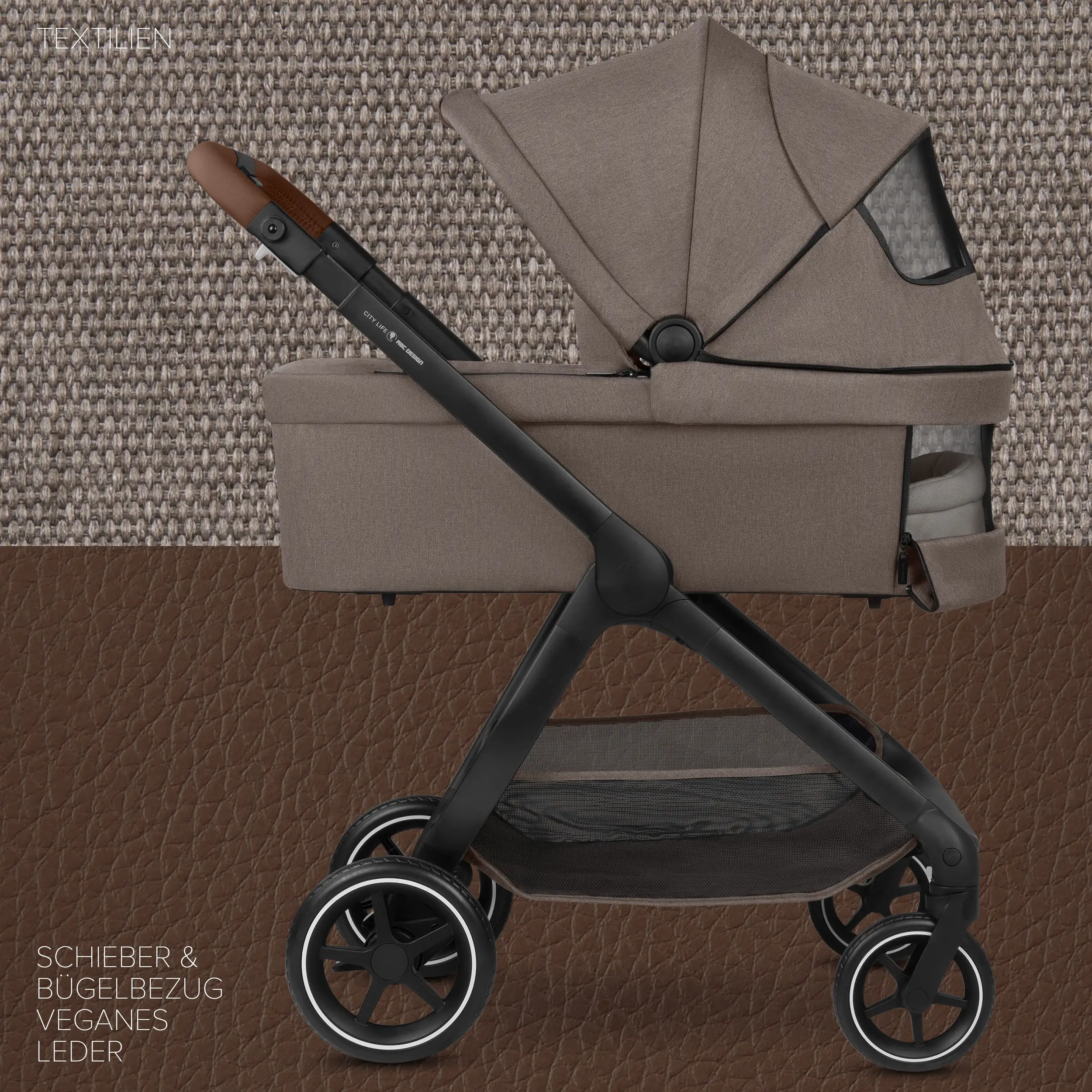 Zestaw wózka 4w1 City Life z bazą Isofix - Nature