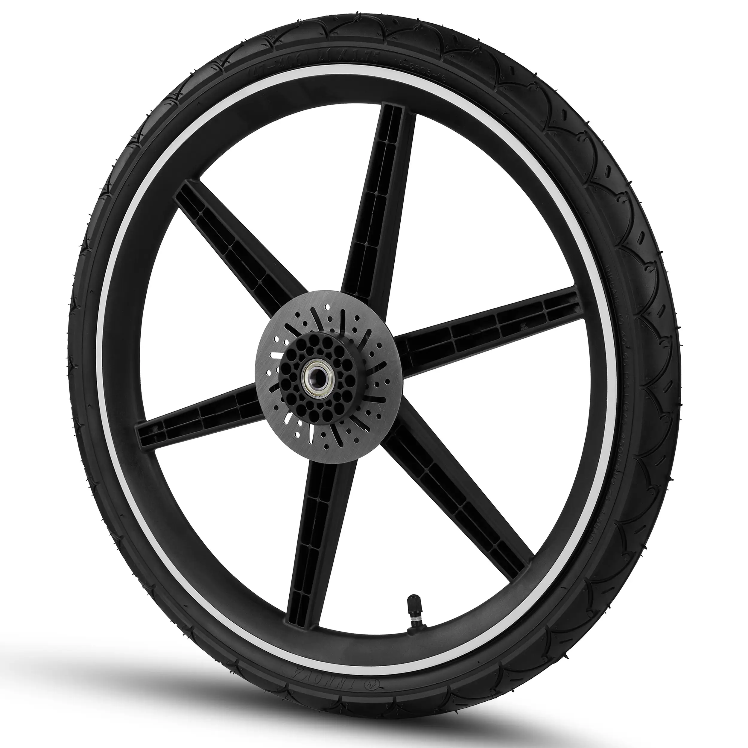 Tylne koło do przyczepki rowerowej Tour - koło pompowane Black / White Wall