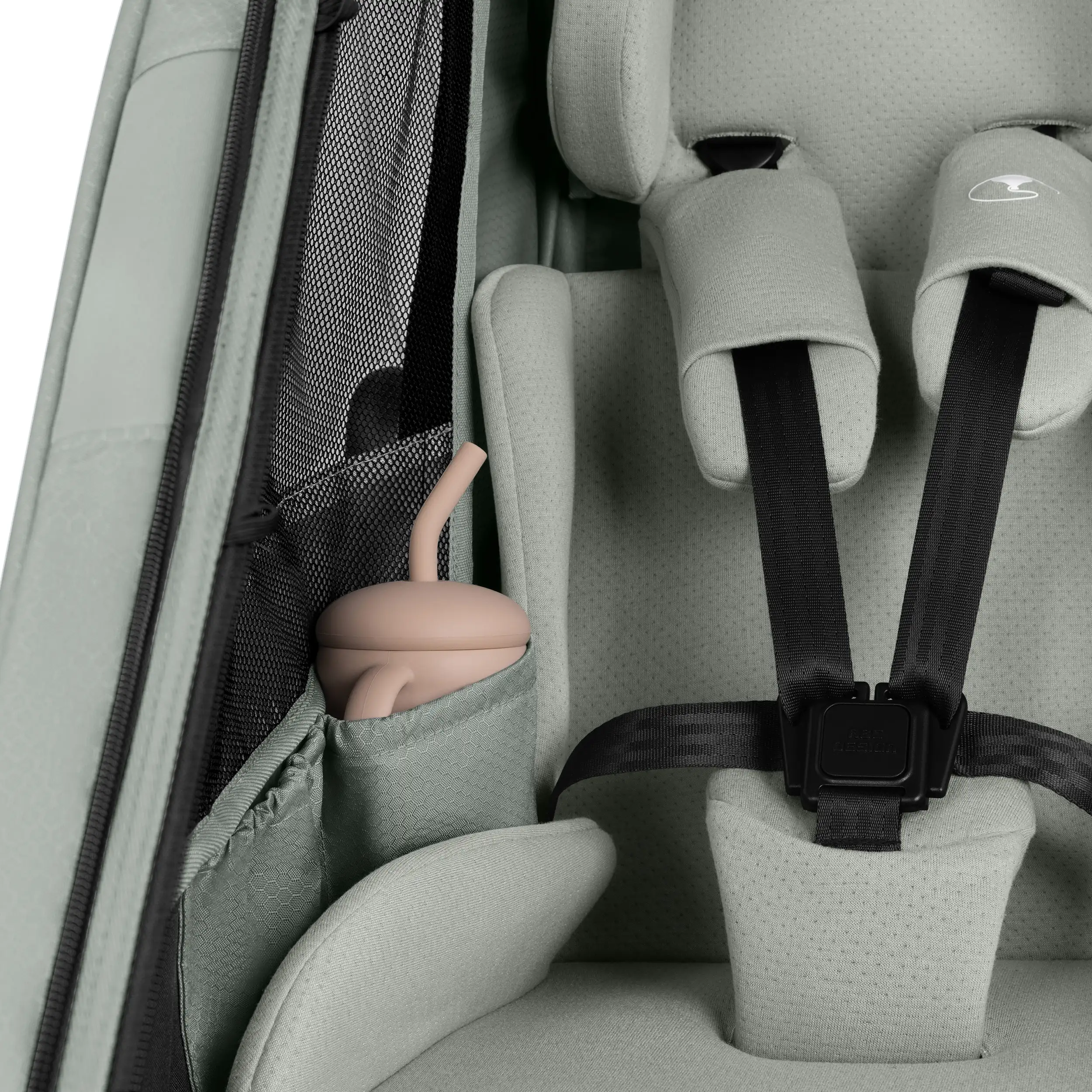 Przyczepka rowerowa Tour 2 z 2 wygodnymi fotelikami i Kołami pneumatycznymi – Olive