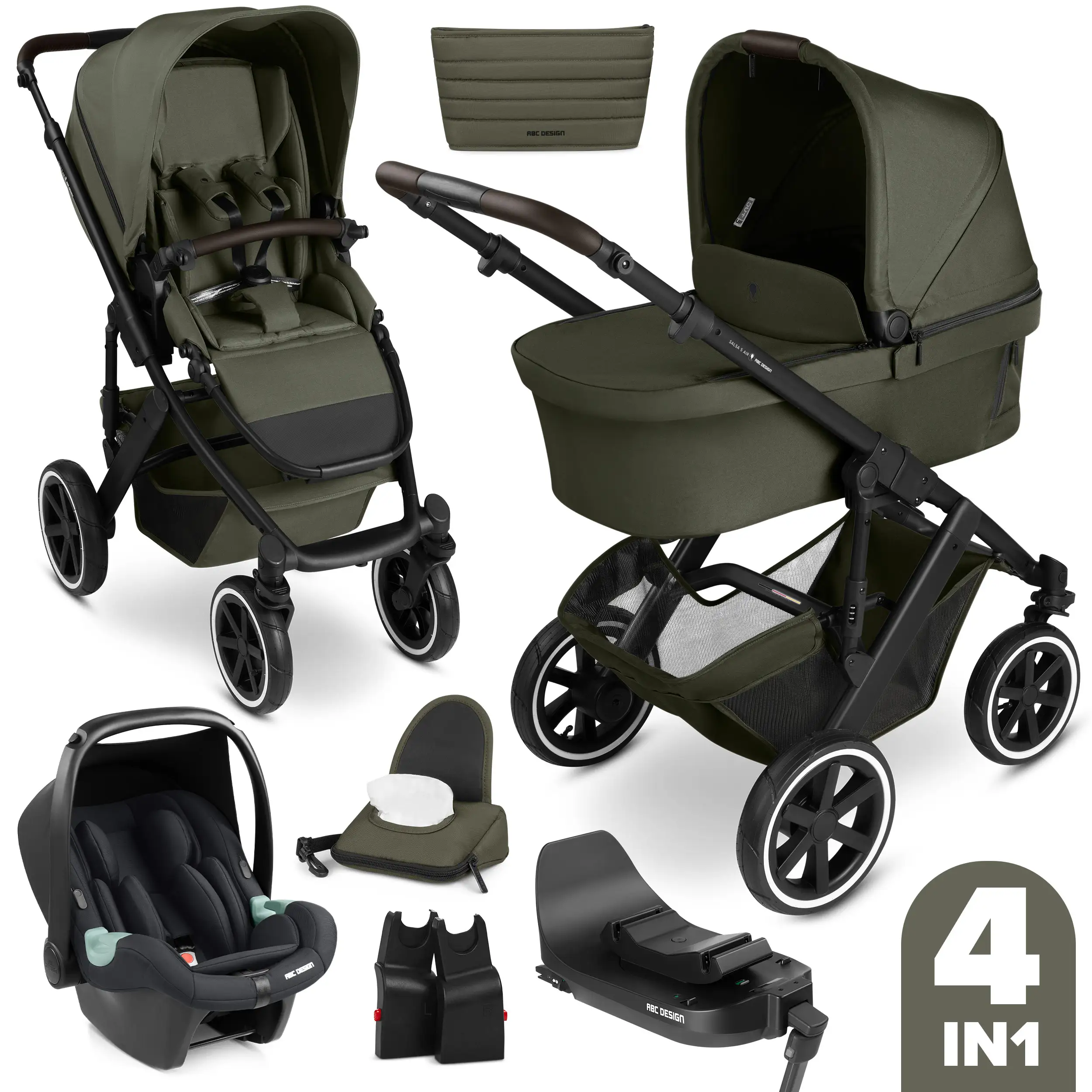 Zestaw wózka 4w1 Salsa 5 Air z bazą Isofix - Avocado