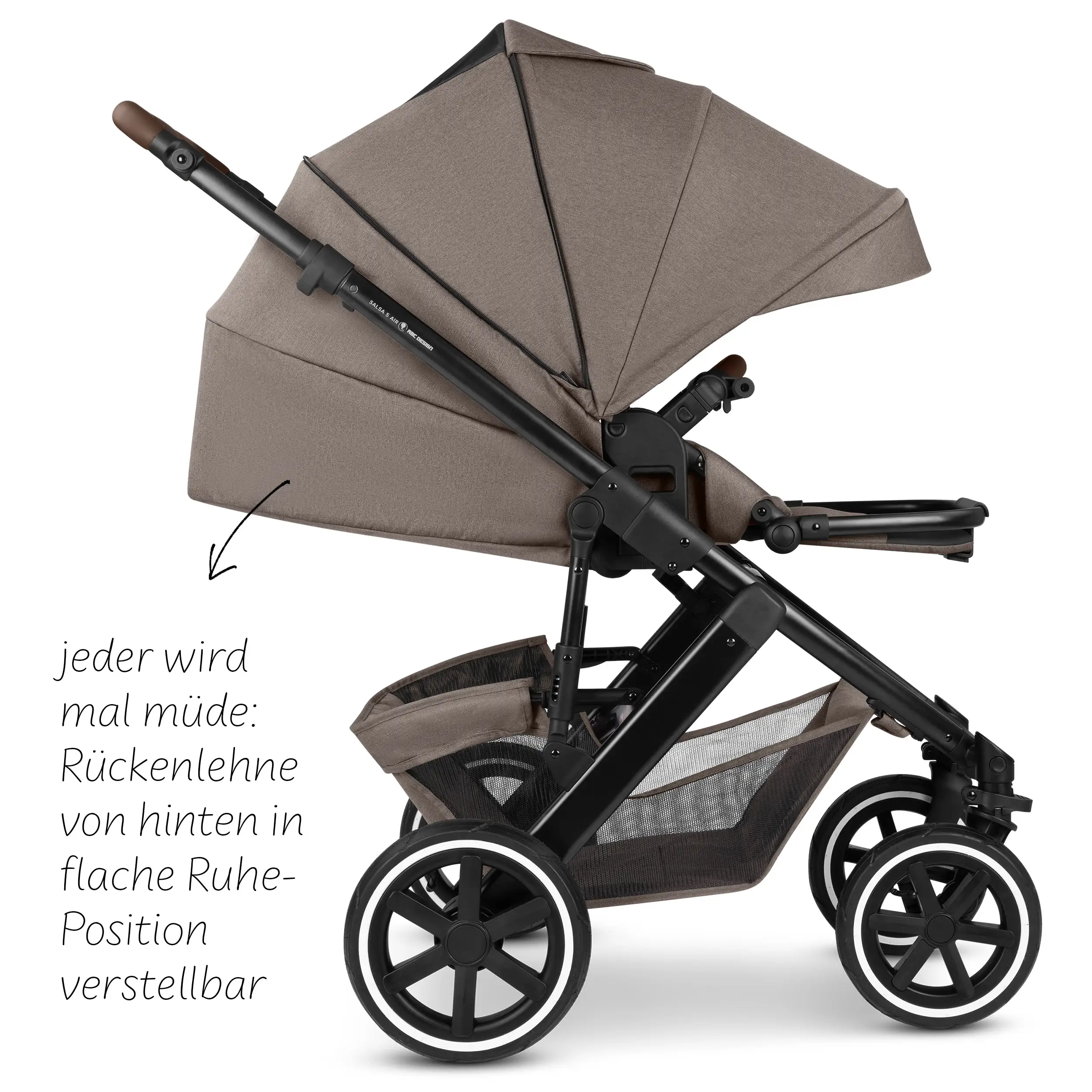 4in1-Kinderwagen-Set Salsa 5 Air inkl. Babyschale Calla mit Liegefunktion - Nature