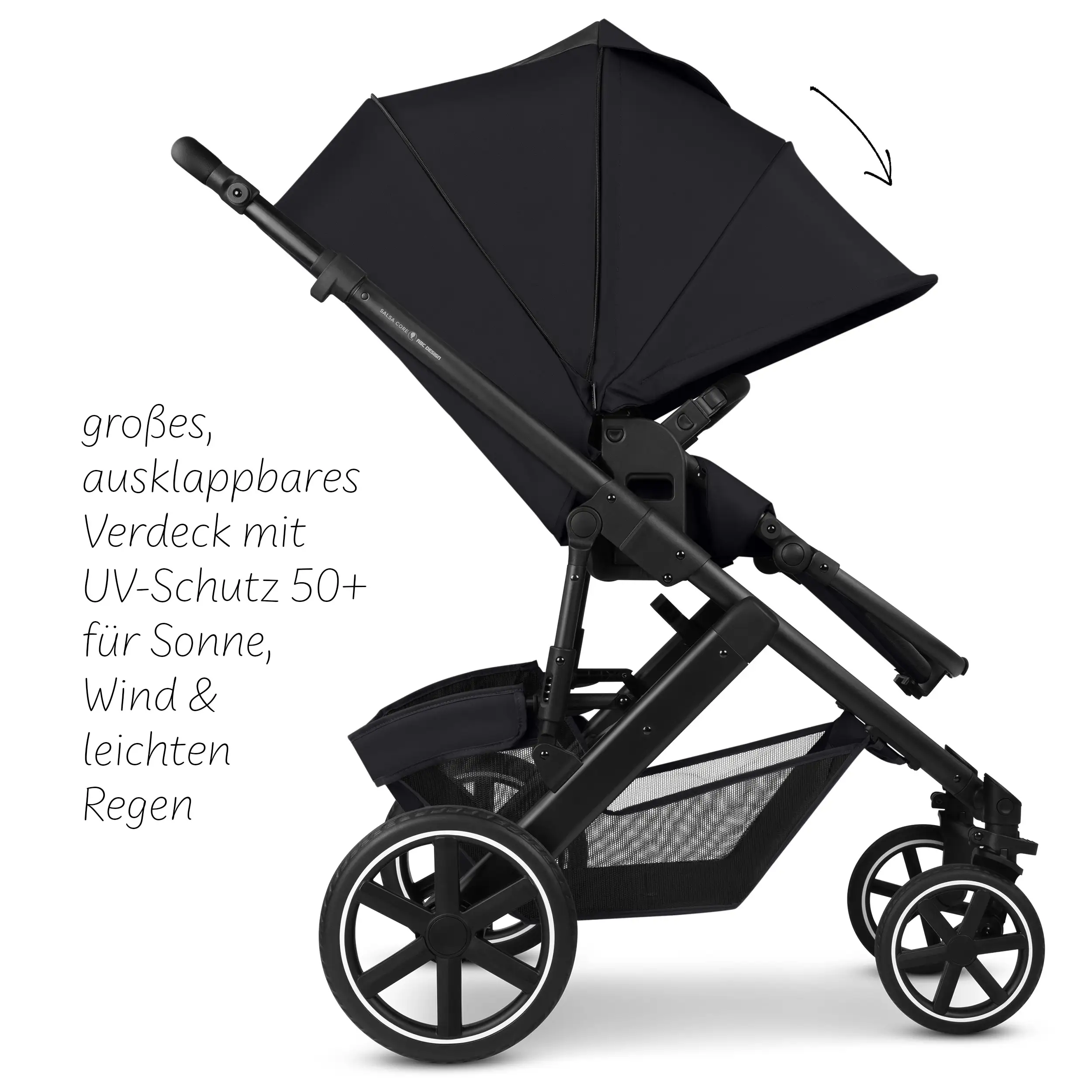 Zestaw wózka 4w1 Salsa Core z fotelikiem Calla z funkcją leżaczka i podstawą Isofix Root – Ink