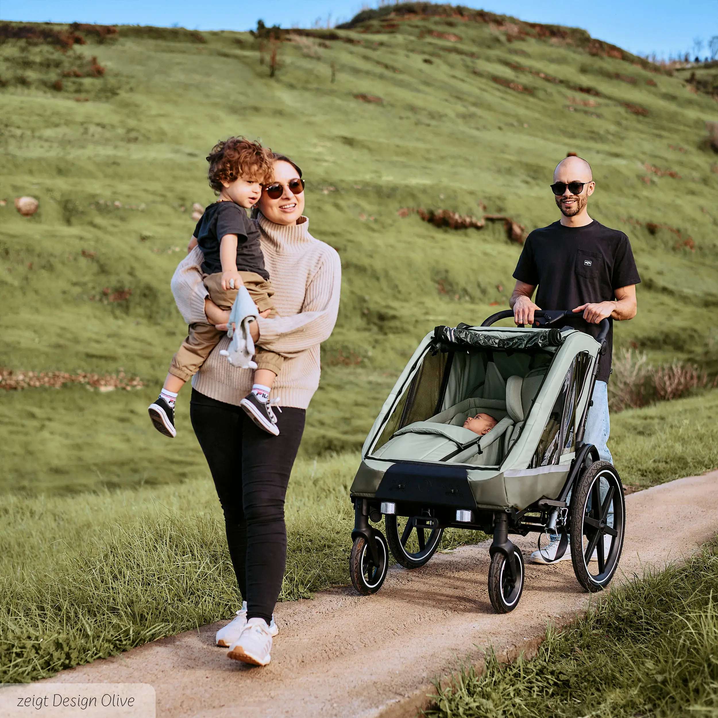 Przyczepka rowerowa Tour 2 z 2 wygodnymi fotelikami i Kołami pneumatycznymi – Falcon