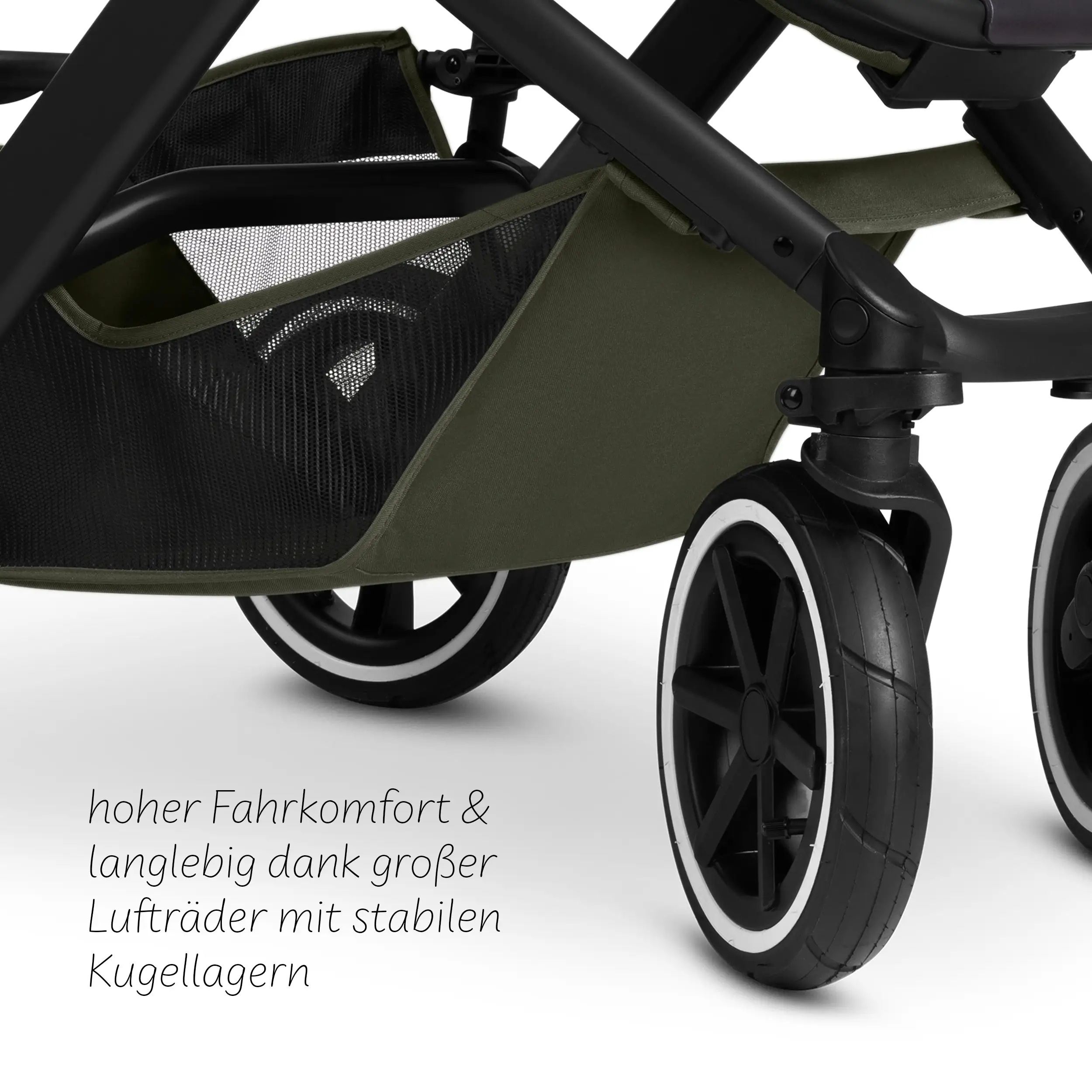 4in1-Kinderwagen-Set Salsa 5 Air inkl. Babyschale Calla mit Liegefunktion - Avocado
