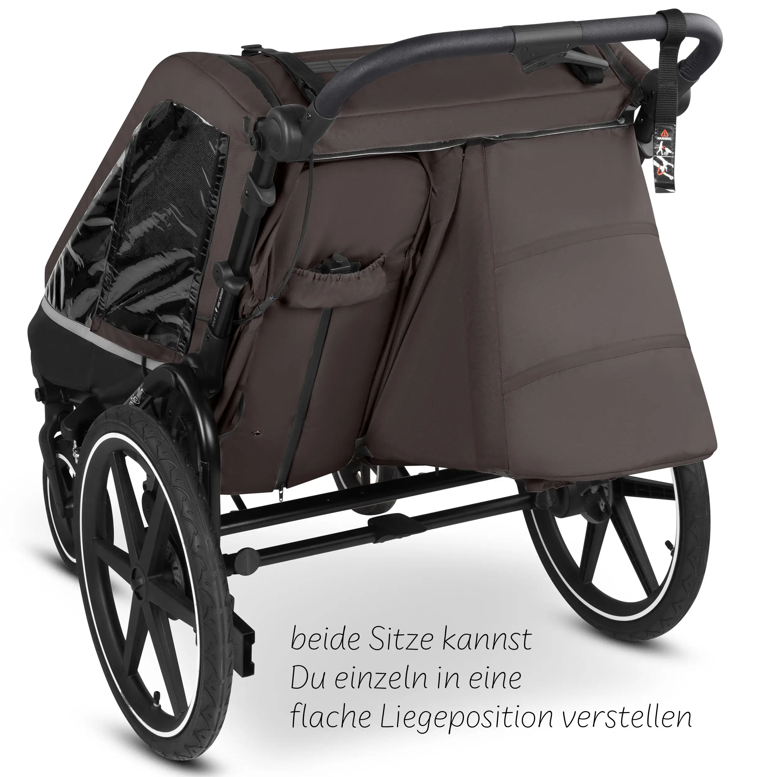 Przyczepka rowerowa Tour 2 z 2 wygodnymi fotelikami i Kołami pneumatycznymi – Falcon