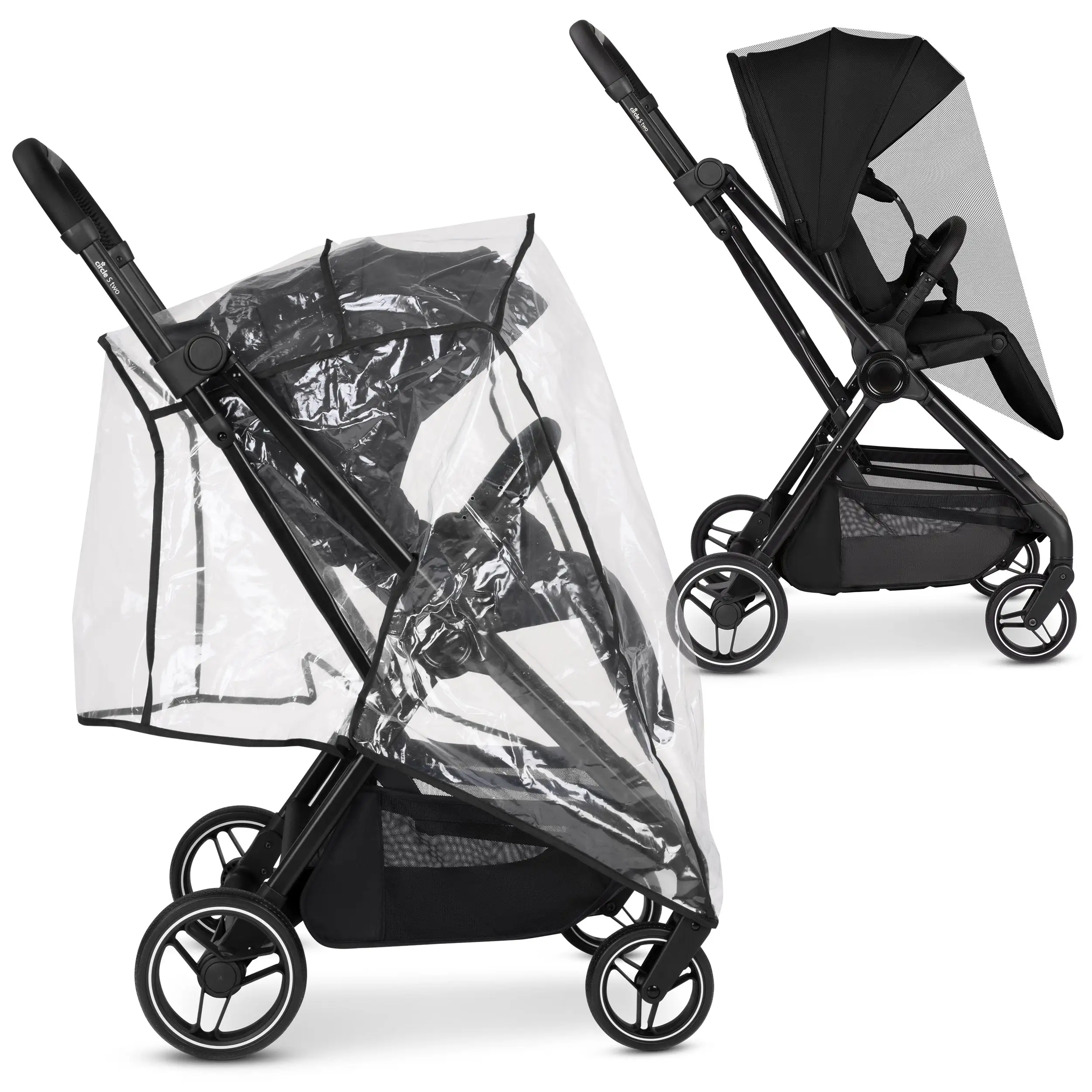 Zestaw akcesoriów do wózka spacerowego - folia przeciwdeszczowa i moskitiera