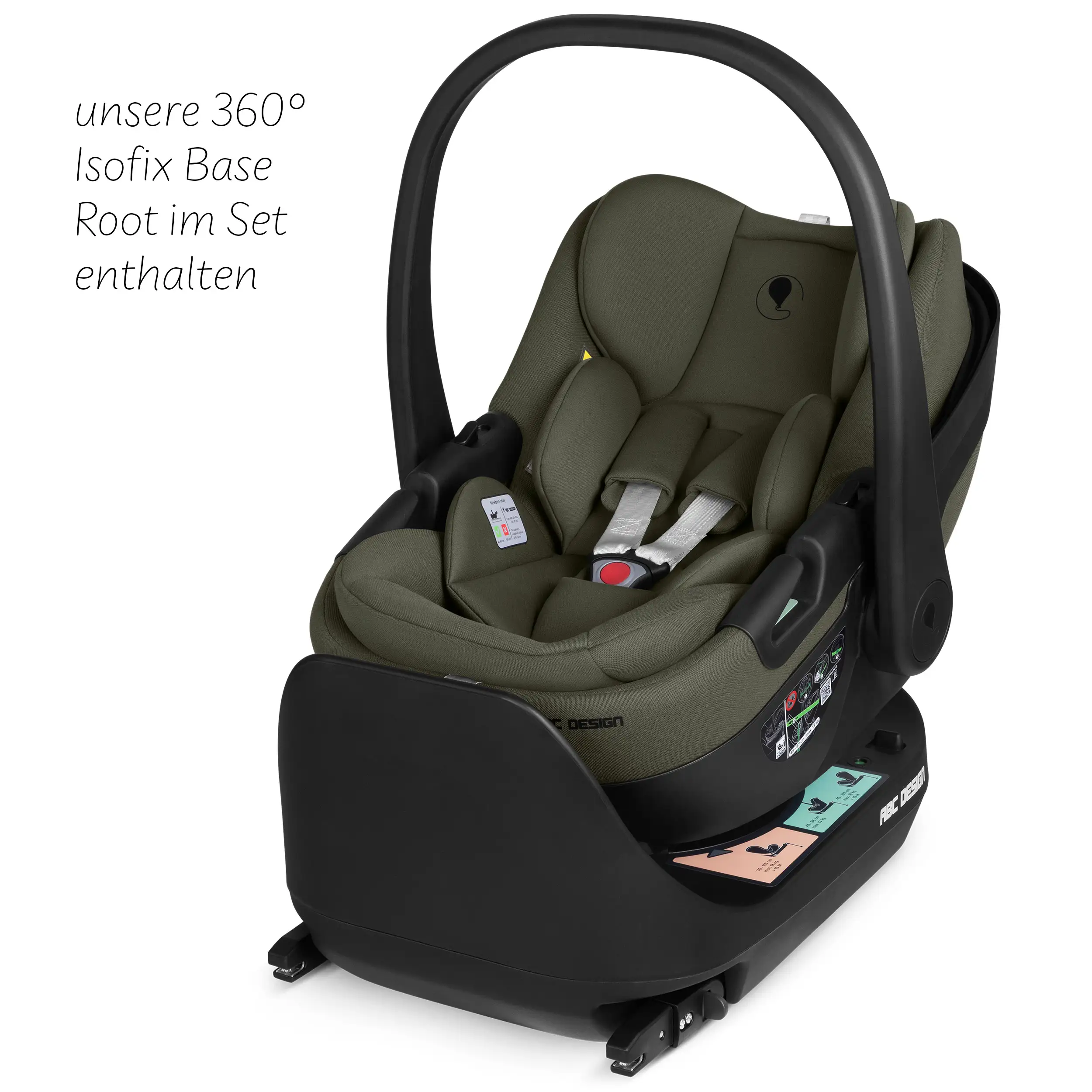 Zestaw wózka 4w1 Salsa Core z fotelikiem Calla z funkcją leżaczka i podstawą Isofix Root - Olive