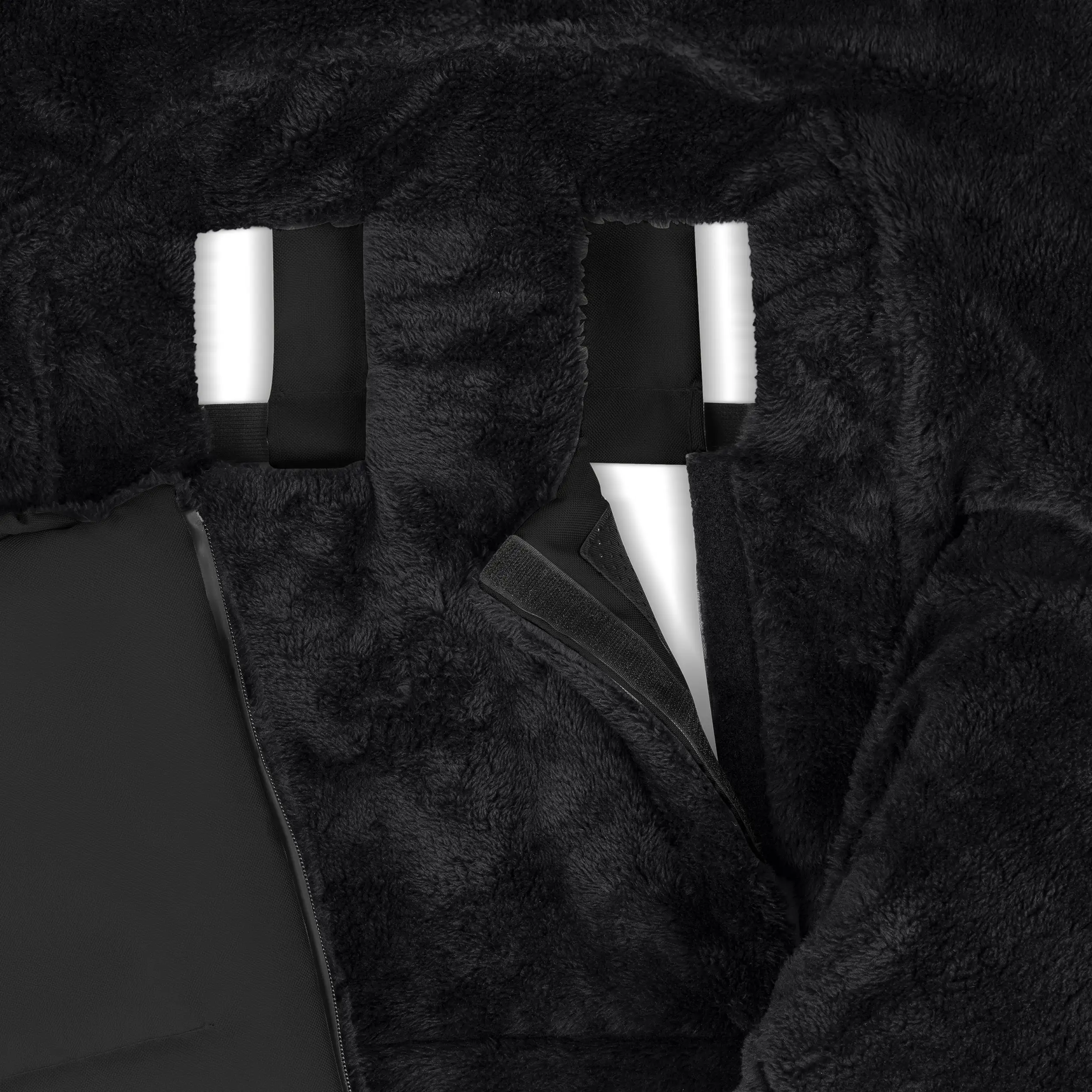 Zestaw akcesoriów do wózka - torba do przewijania, śpiworek zimowy, folia przeciwdeszczowa i moskitiera - Black