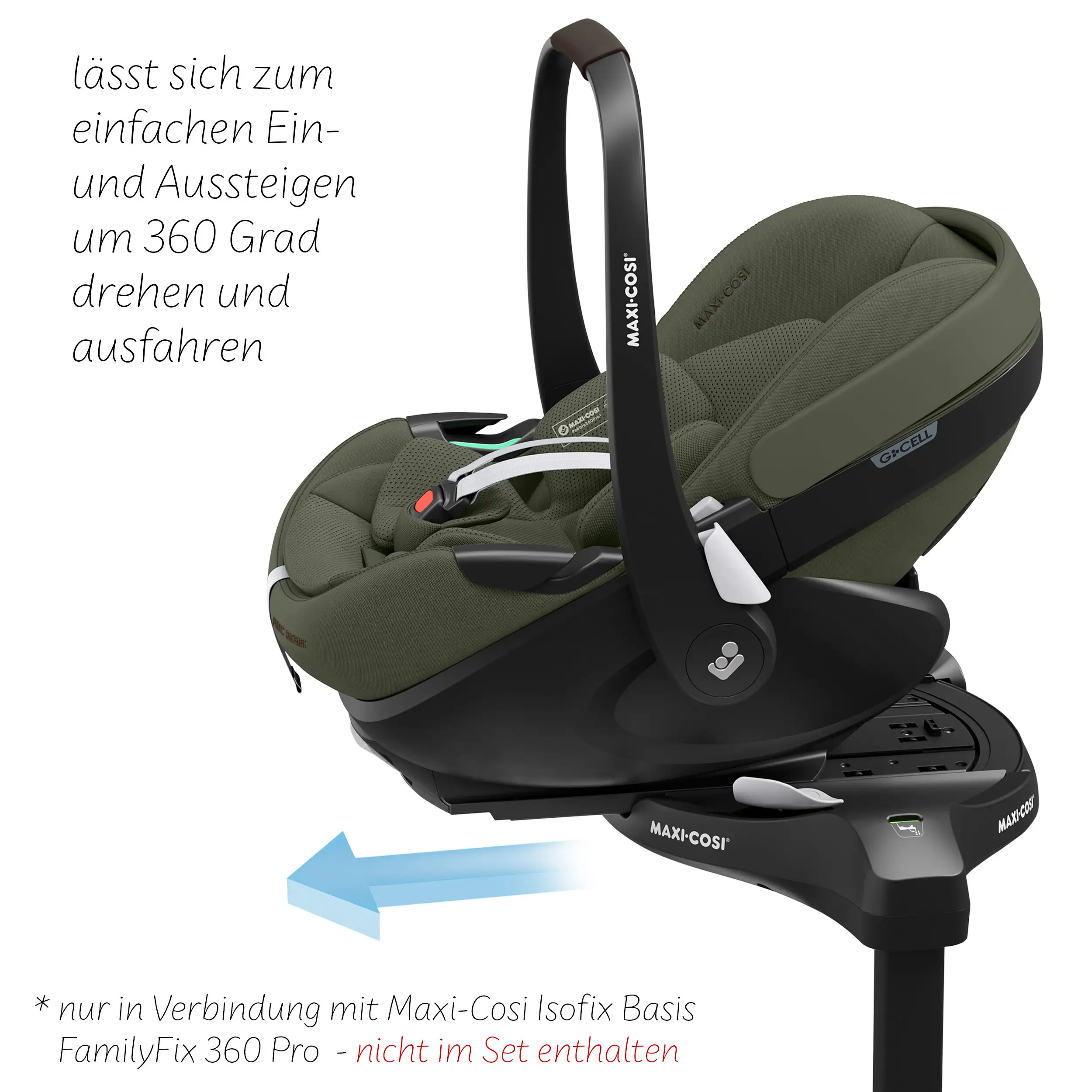 Zestaw wózka 3w1 City Life z fotelikiem Maxi Cosi Pebble 360 Pro 2 - Avocado