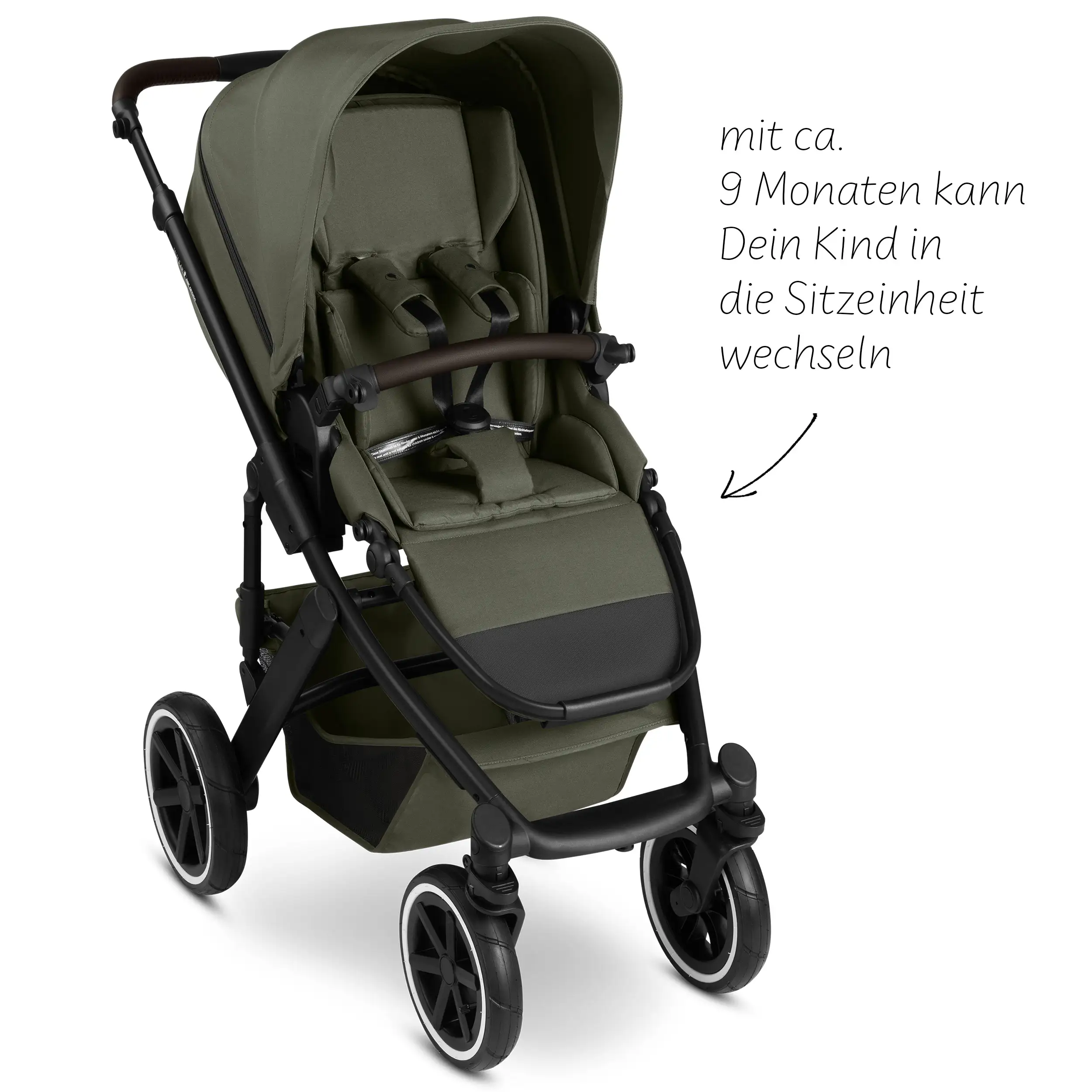 4in1-Kinderwagen-Set Salsa 5 Air inkl. Babyschale Calla mit Liegefunktion - Avocado