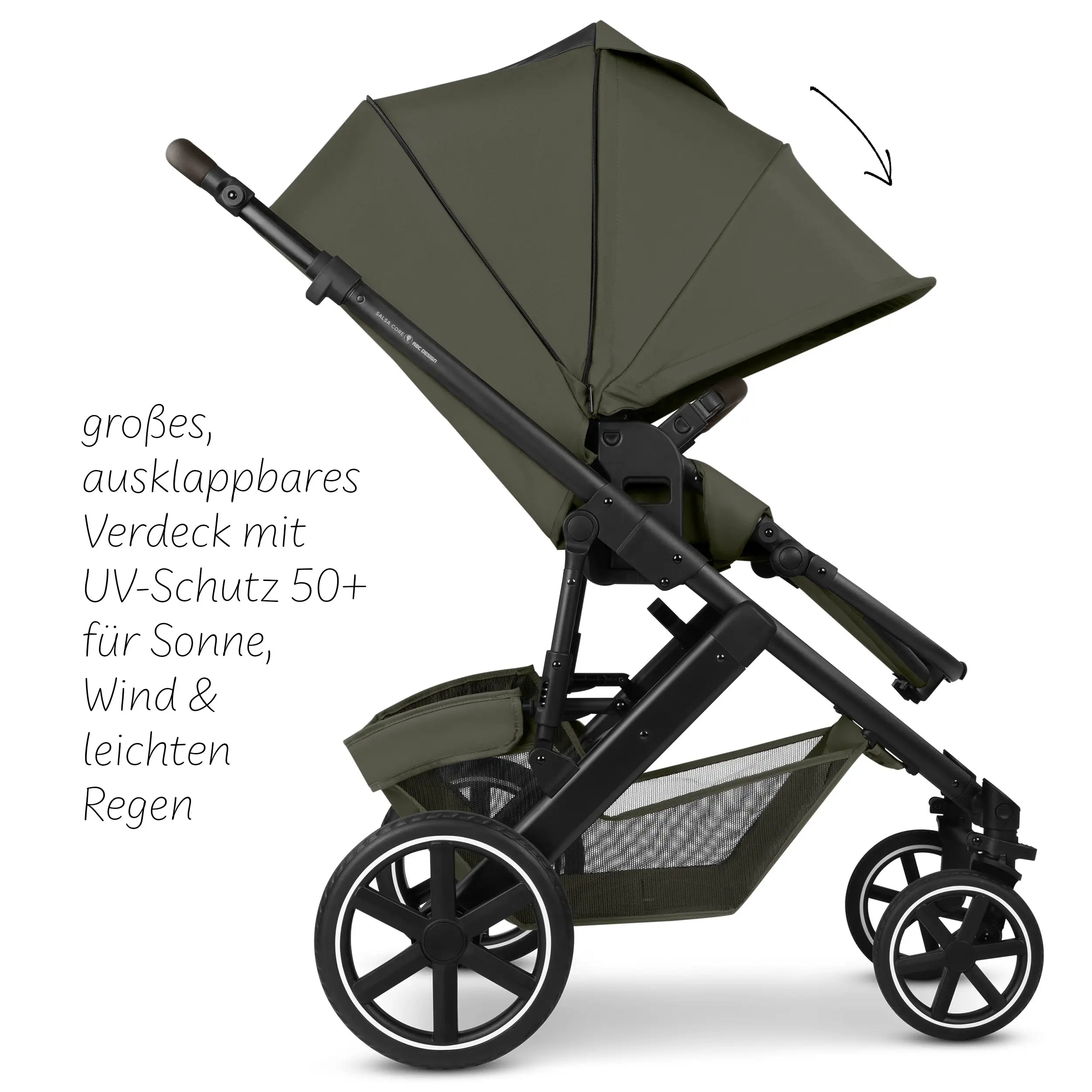 Zestaw wózka 4w1 Salsa Core z fotelikiem Calla z funkcją leżaczka i podstawą Isofix Root - Olive