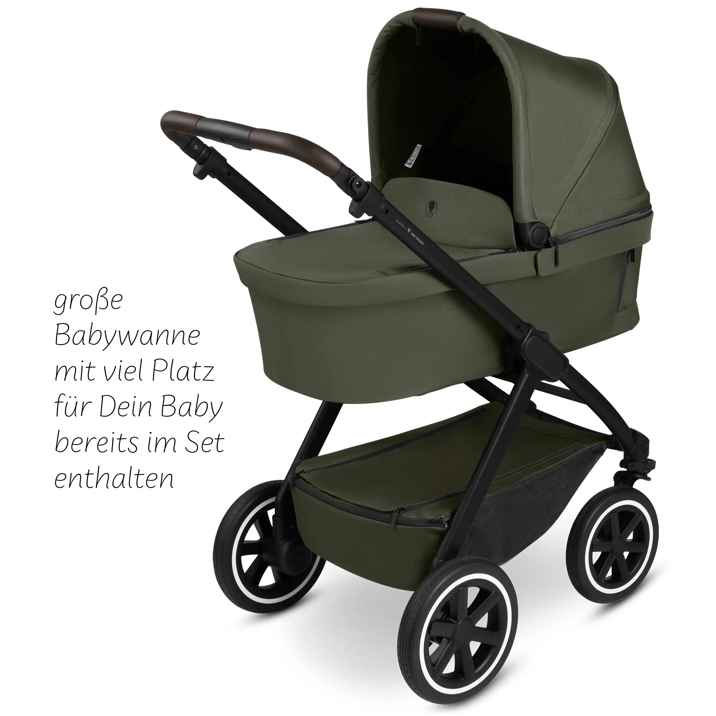 Zestaw wózka 4w1 Samba 2 z bazą Isofix - Avocado
