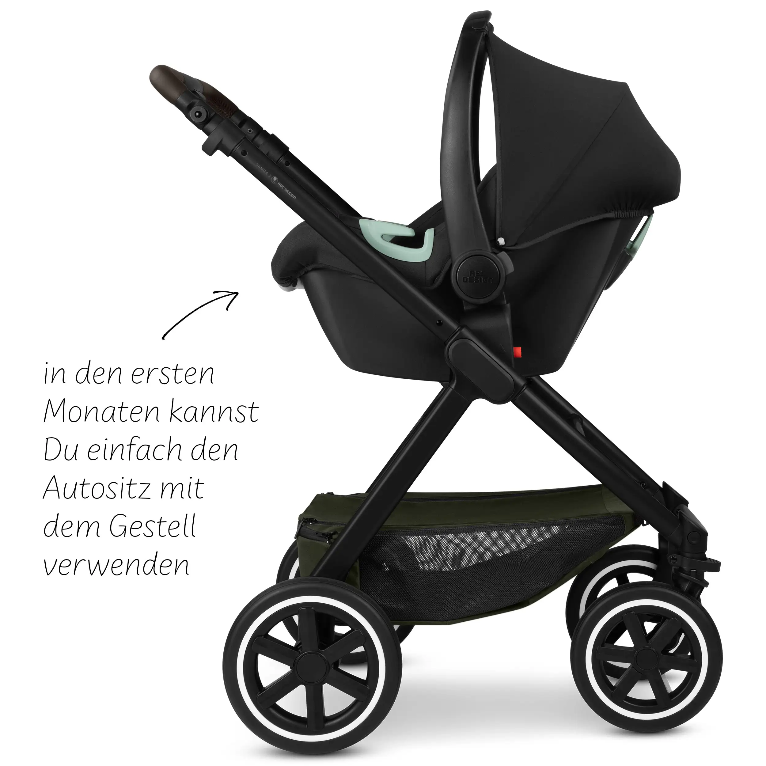 Zestaw Travel Samba 2 z fotelikiem samochodowym dla noworodka - Avocado